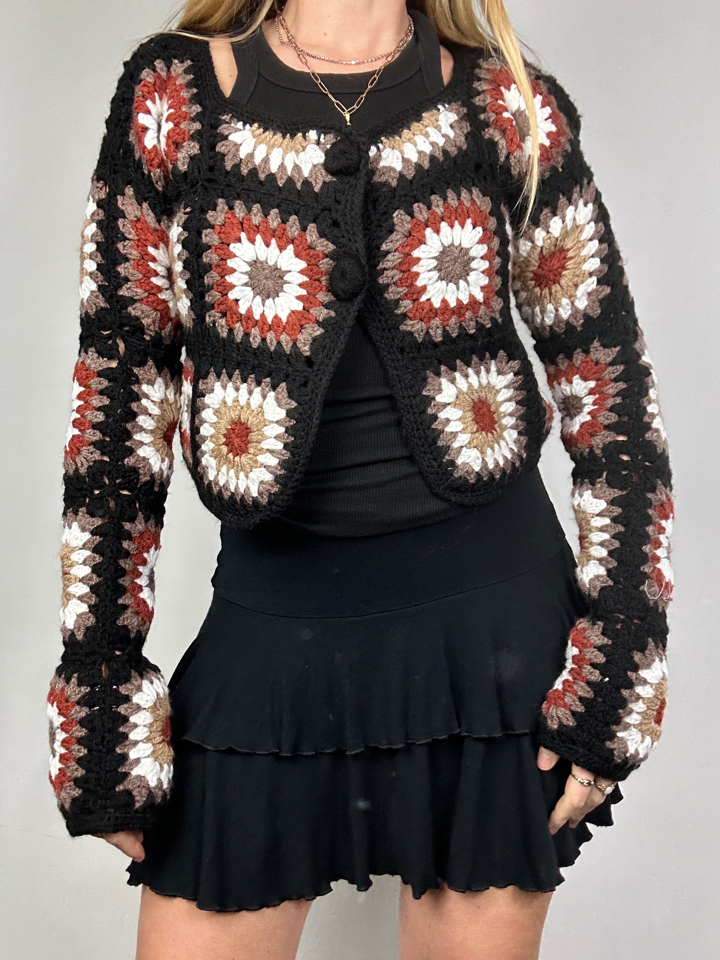 Crochet Cropped Cardigan Size 10