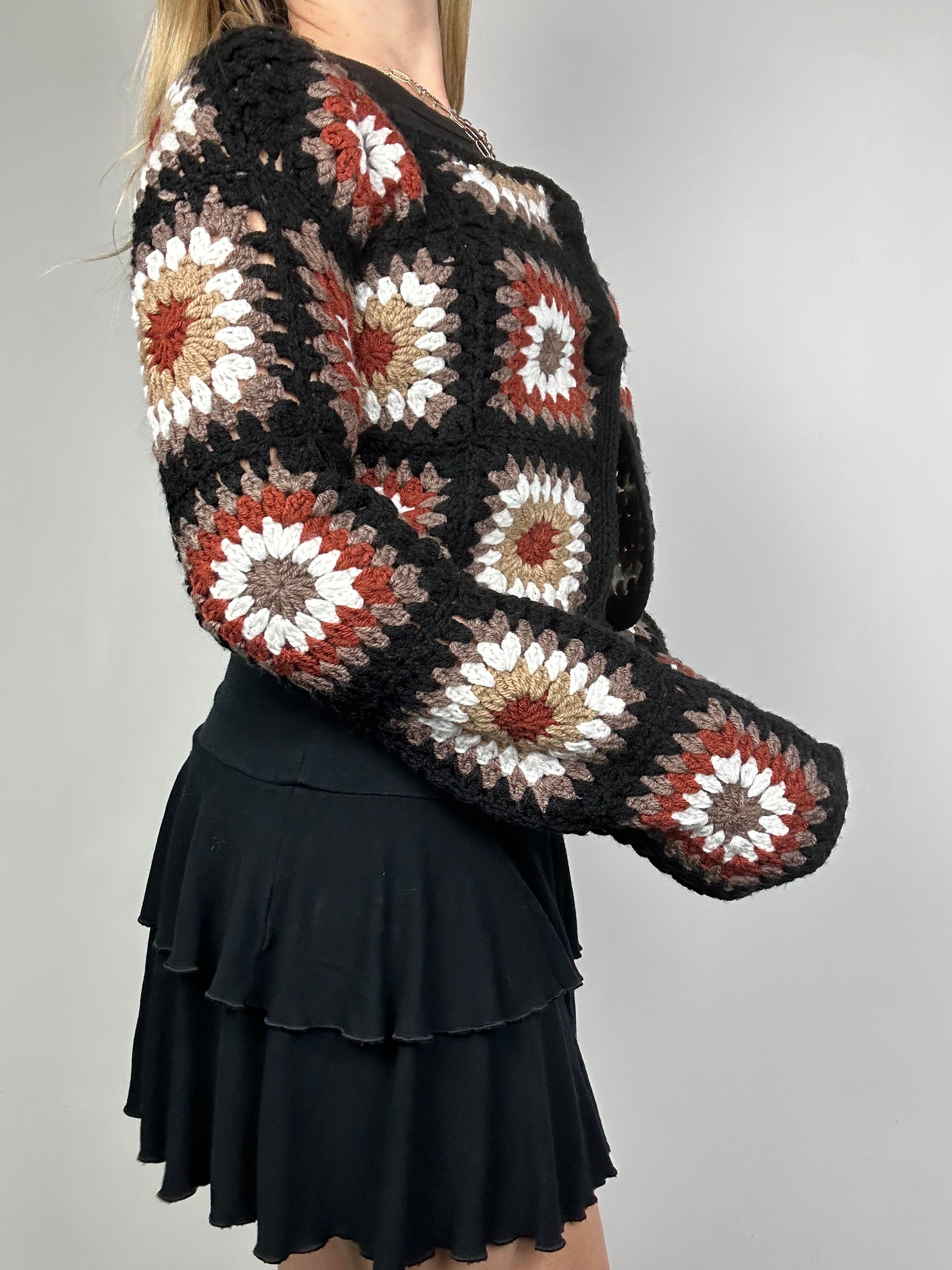 Crochet Cropped Cardigan Size 10
