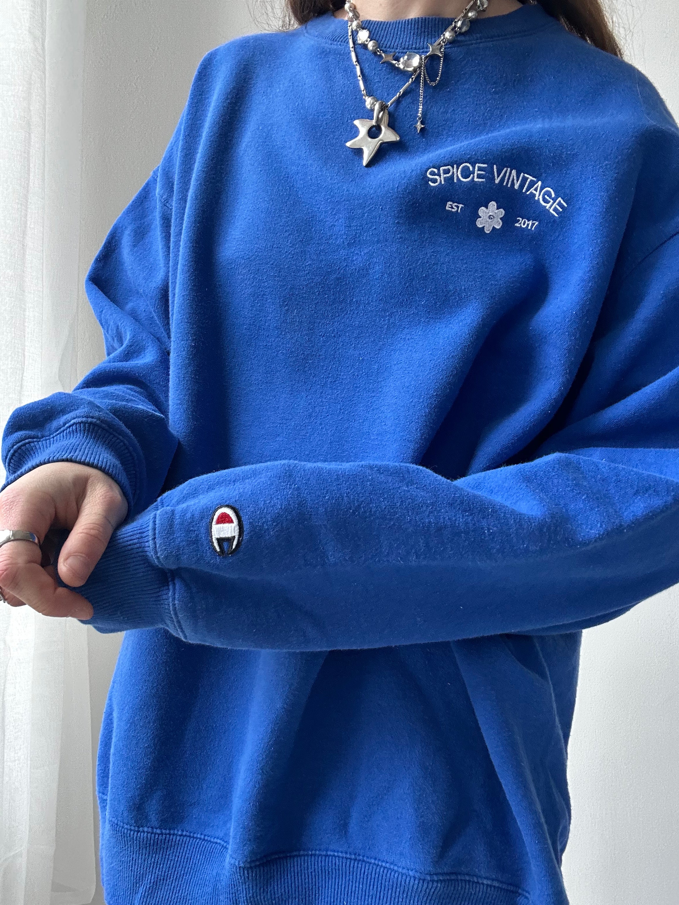 Blue Spice Spiral Sweater Size L