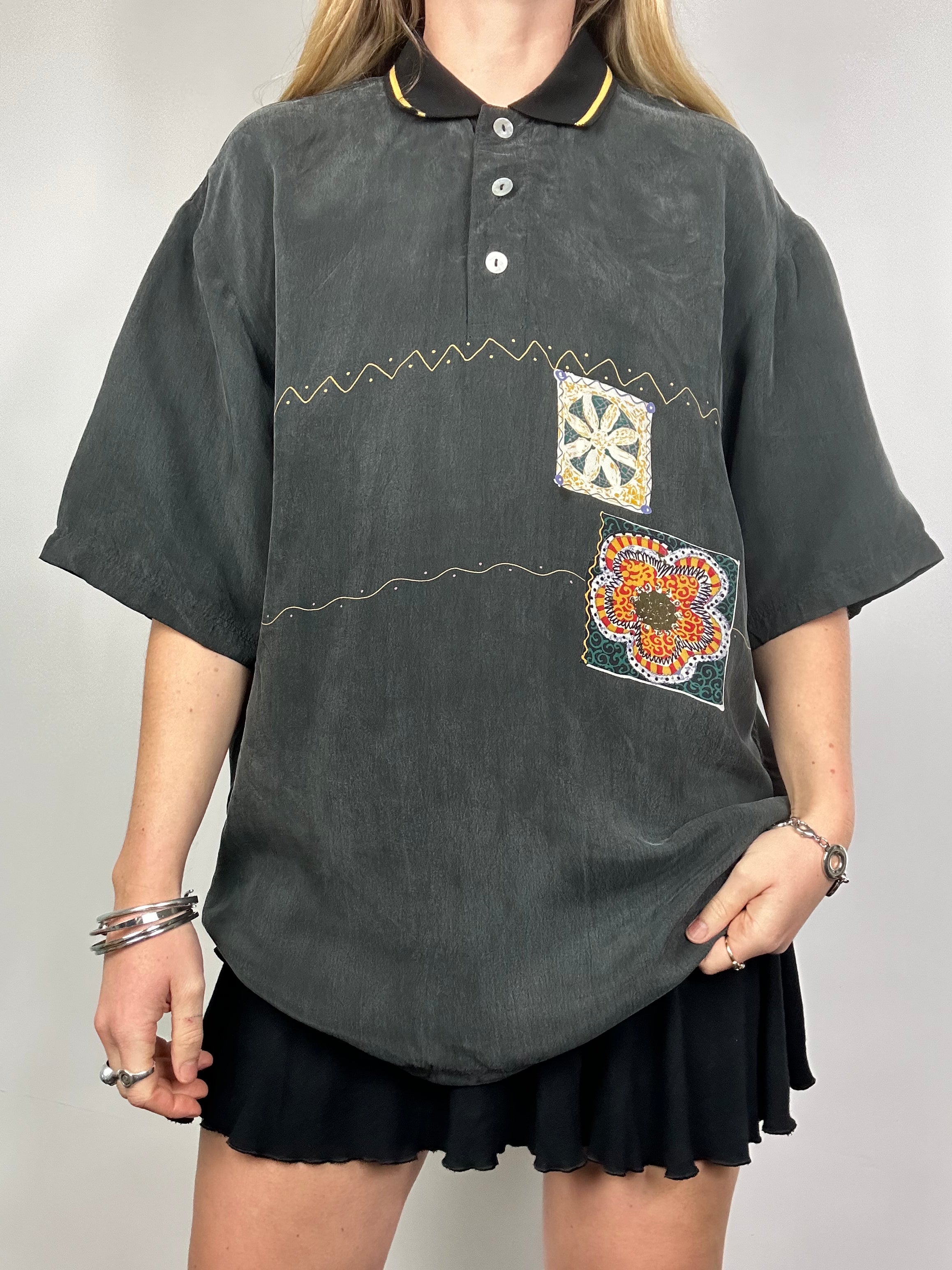 Silk 80's Polo Tee Size L