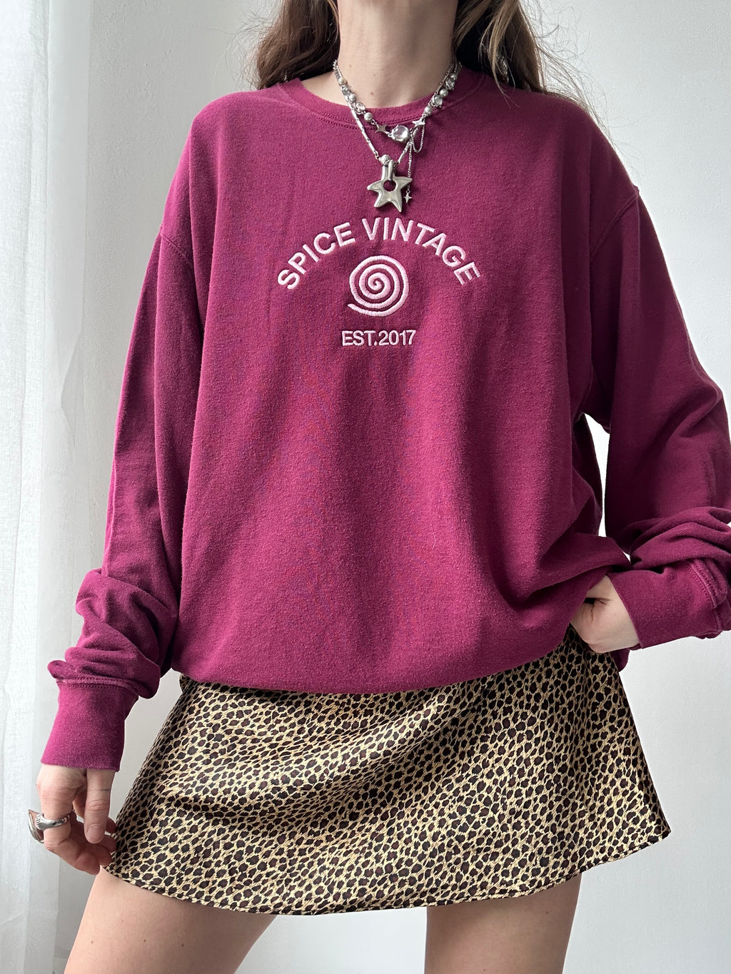 Wine Spice Spiral Sweater Size Xl