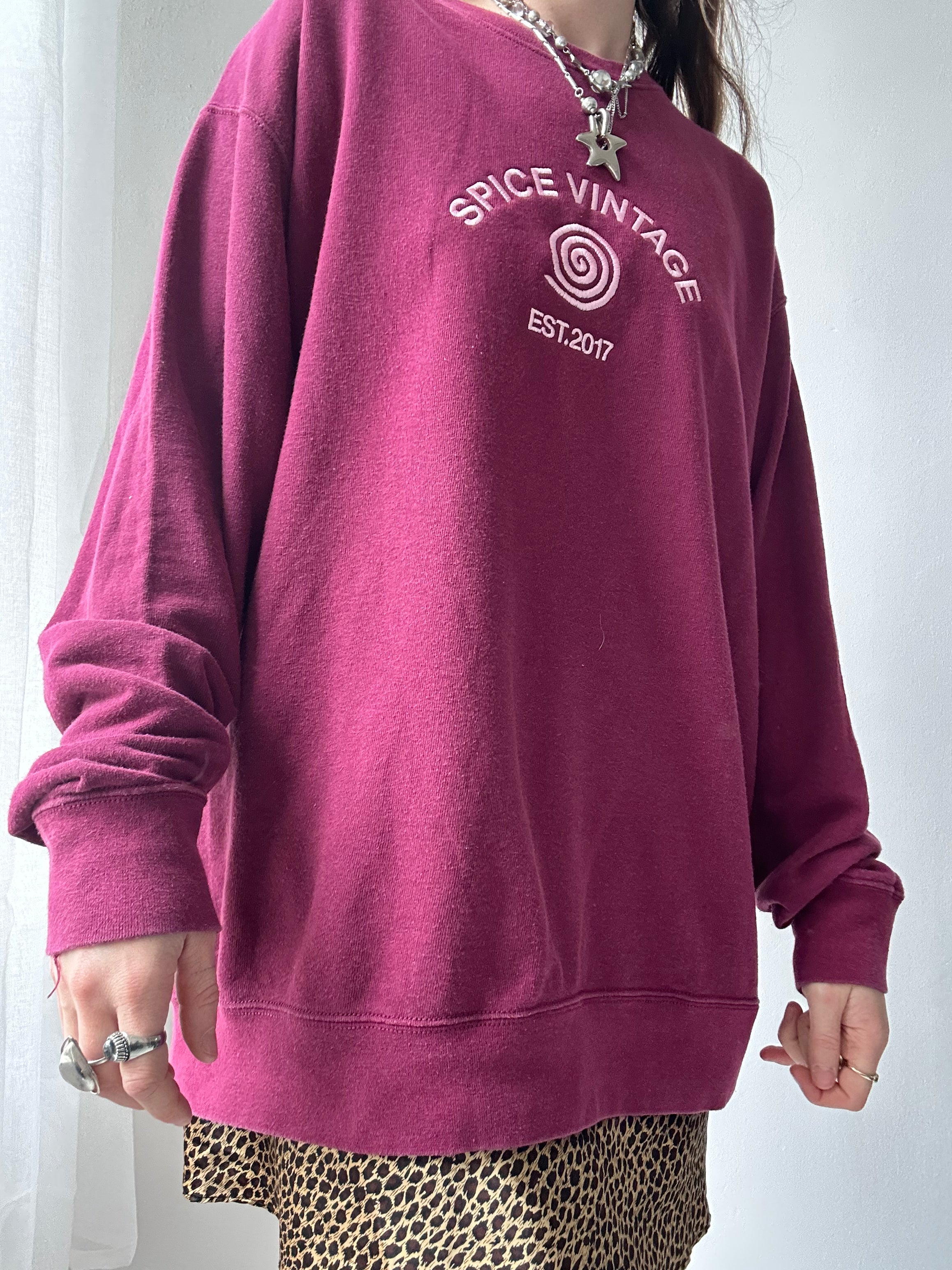Wine Spice Spiral Sweater Size Xl