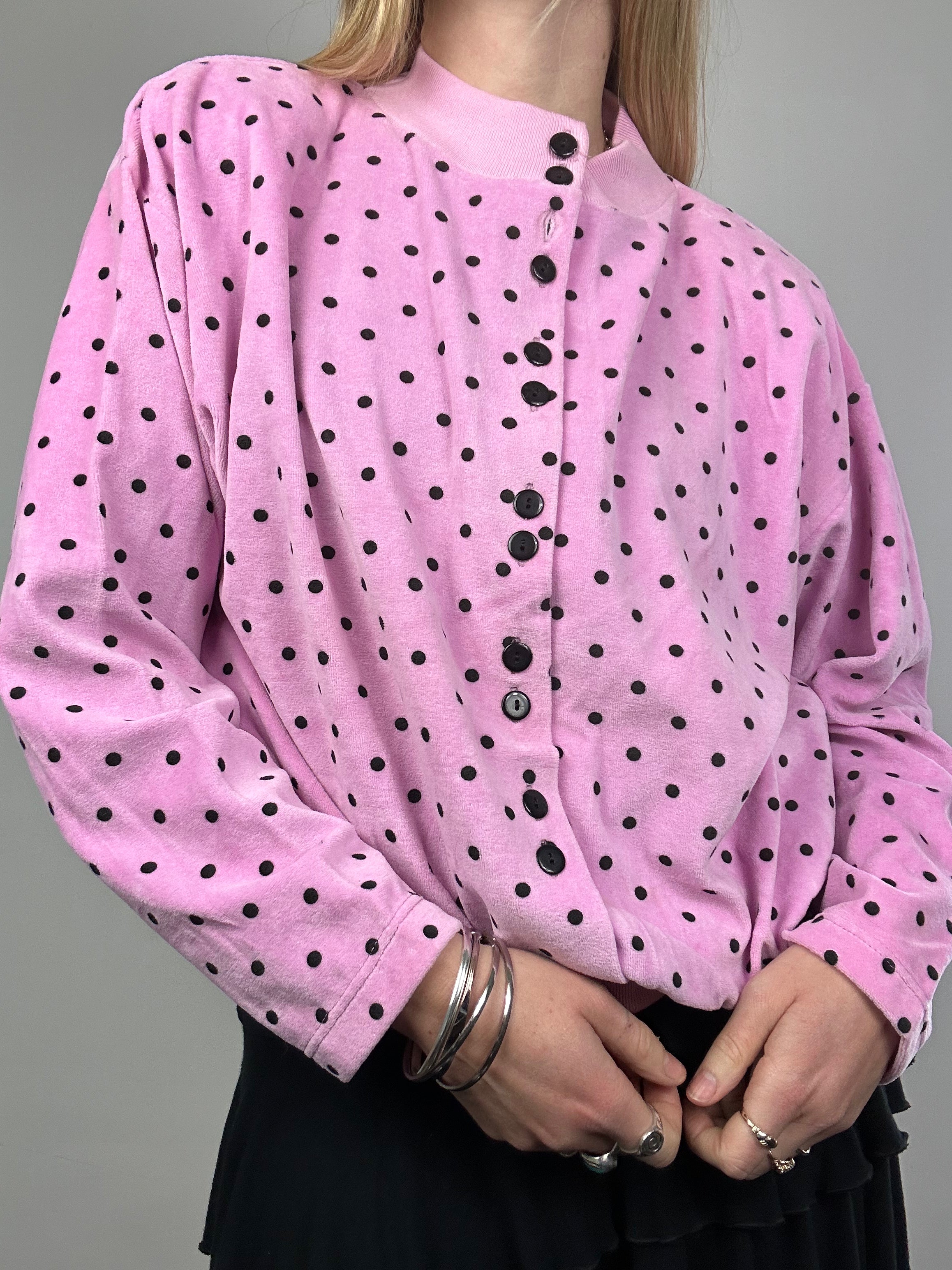 Pink 80's Velour Sweater size 10