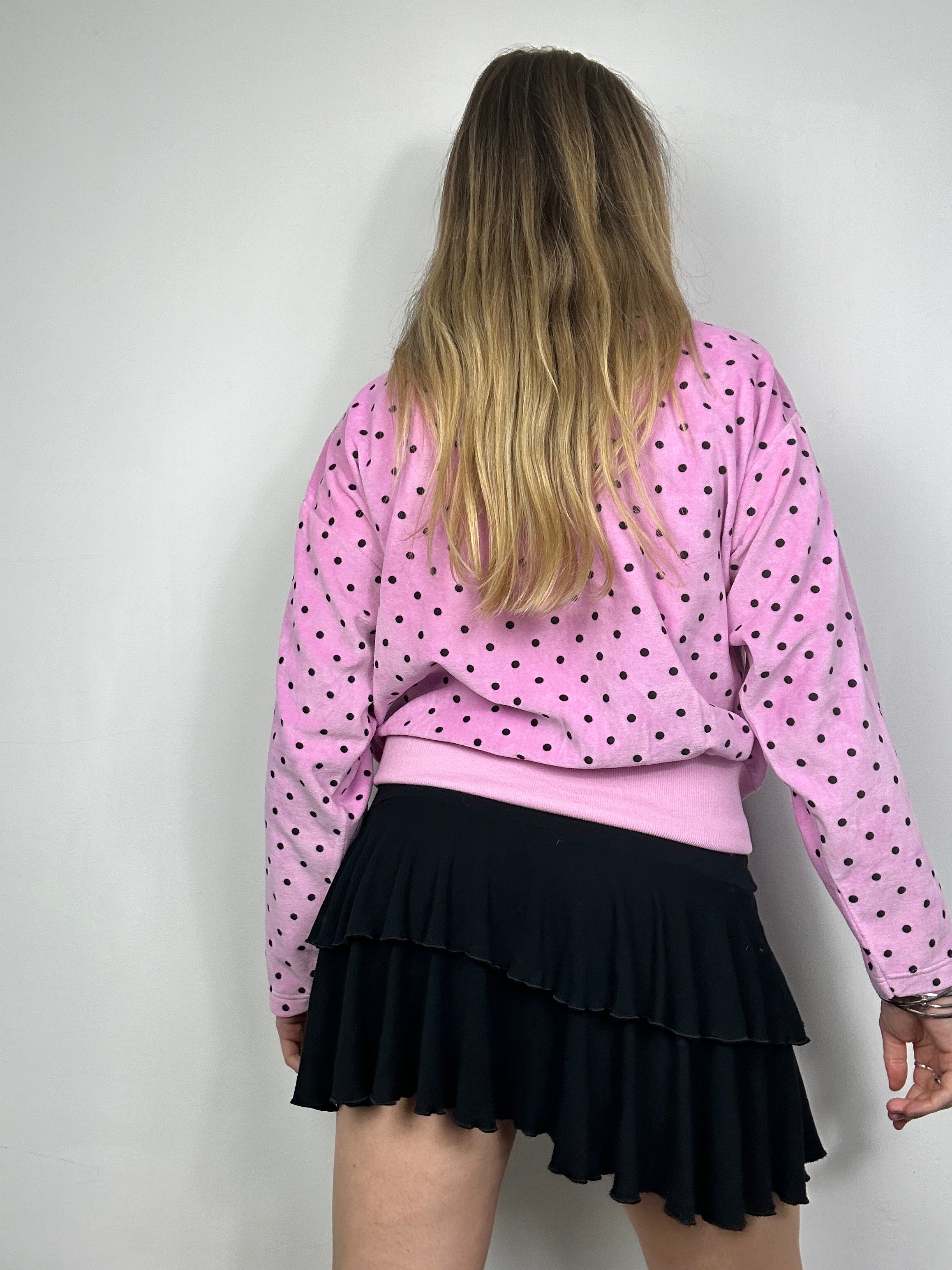 Pink 80's Velour Sweater size 10