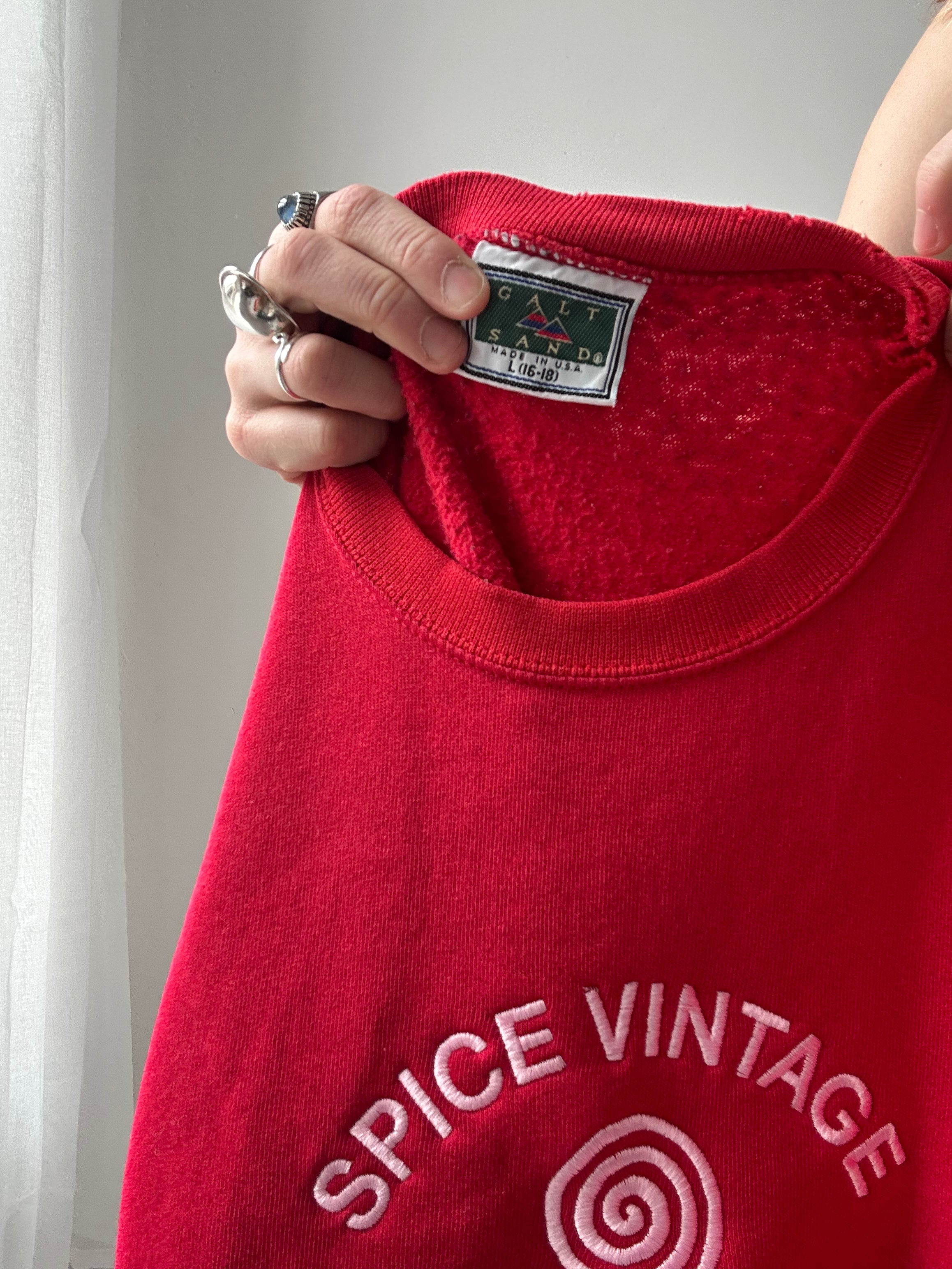 Red Spice Spiral Sweater Size S