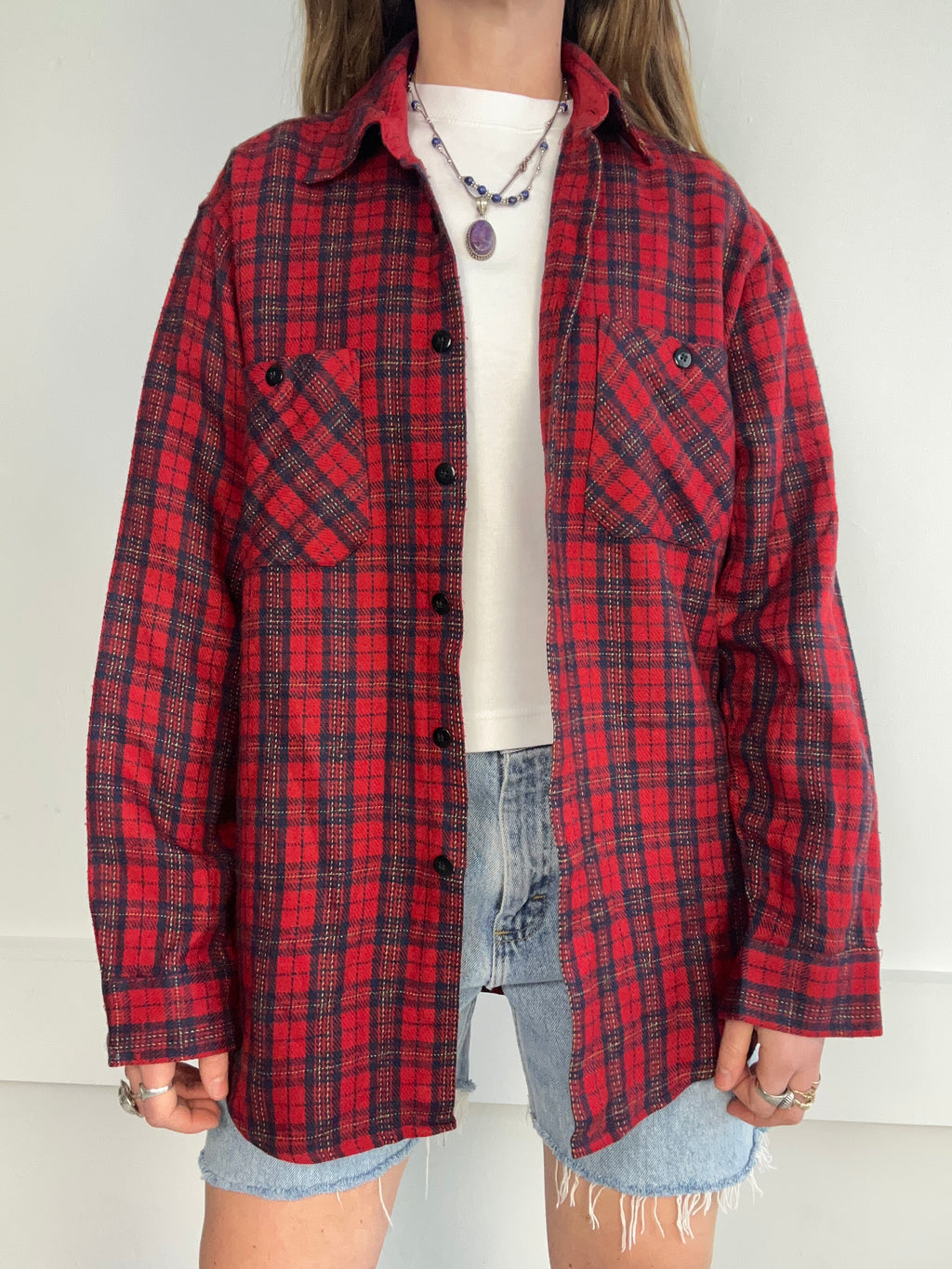 Red Tartan Shirt Size M/L