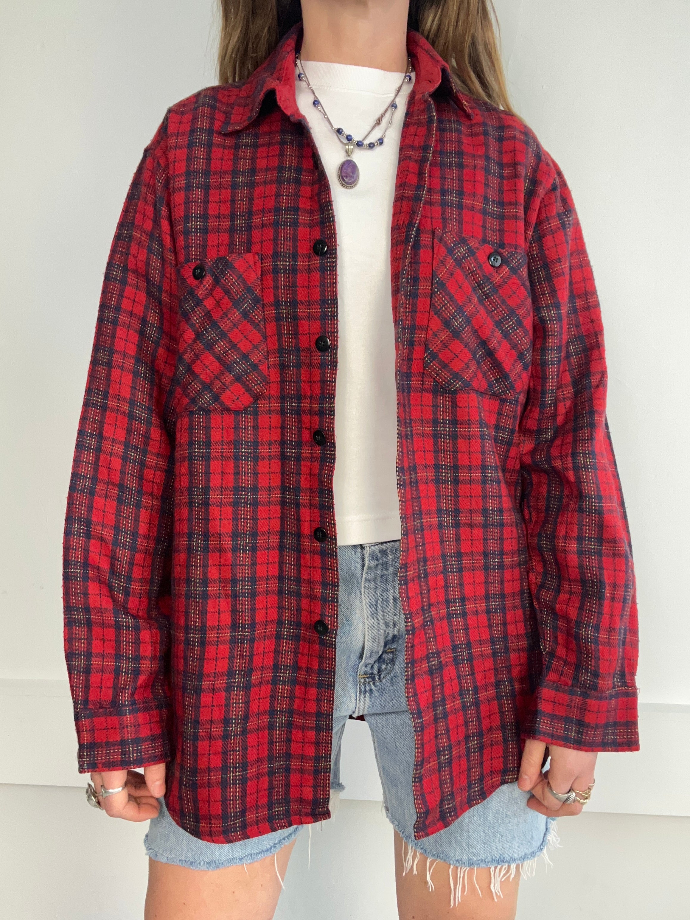 Red Tartan Shirt Size M/L