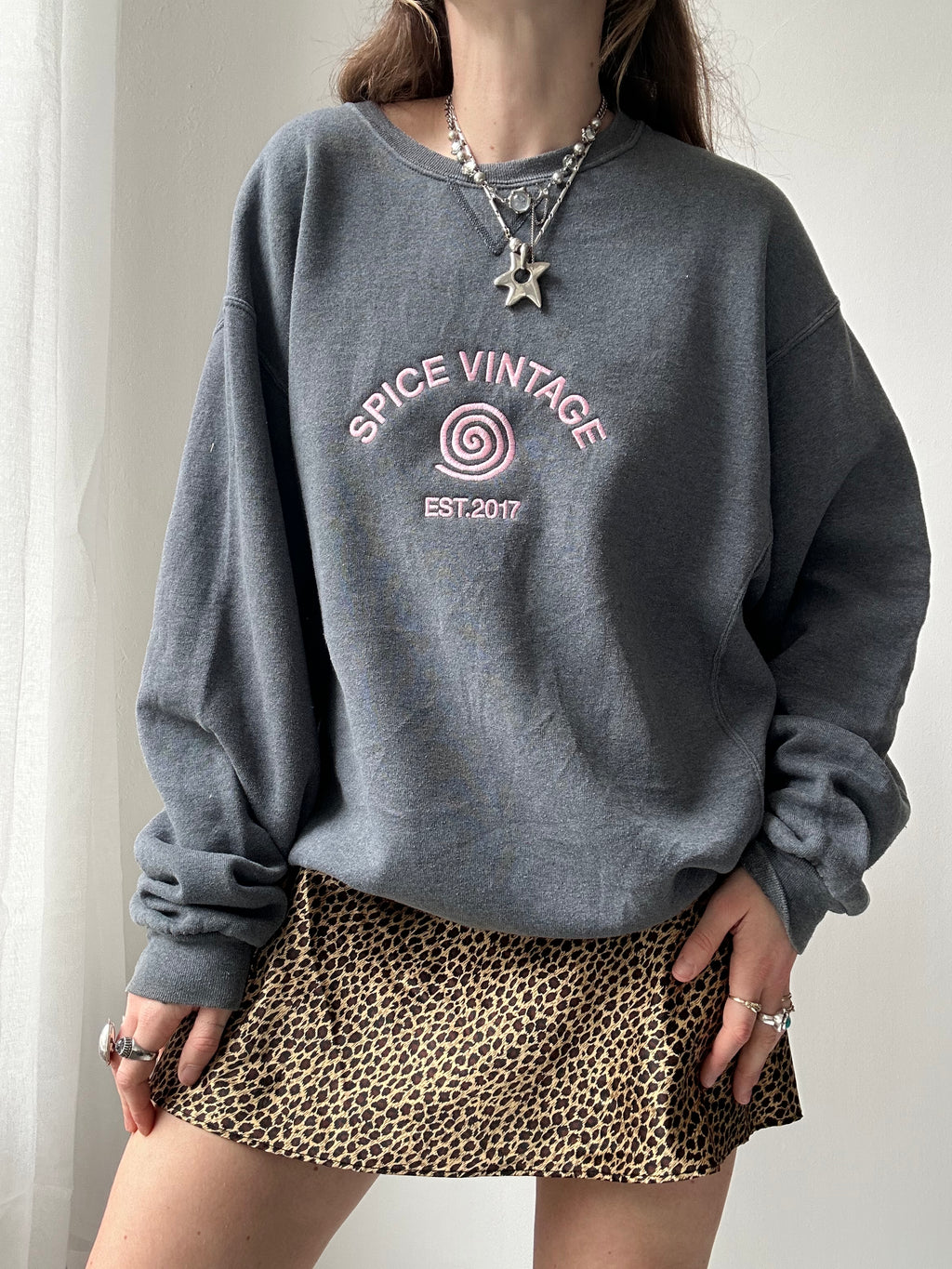 Grey Spice Spiral Sweater Size XL