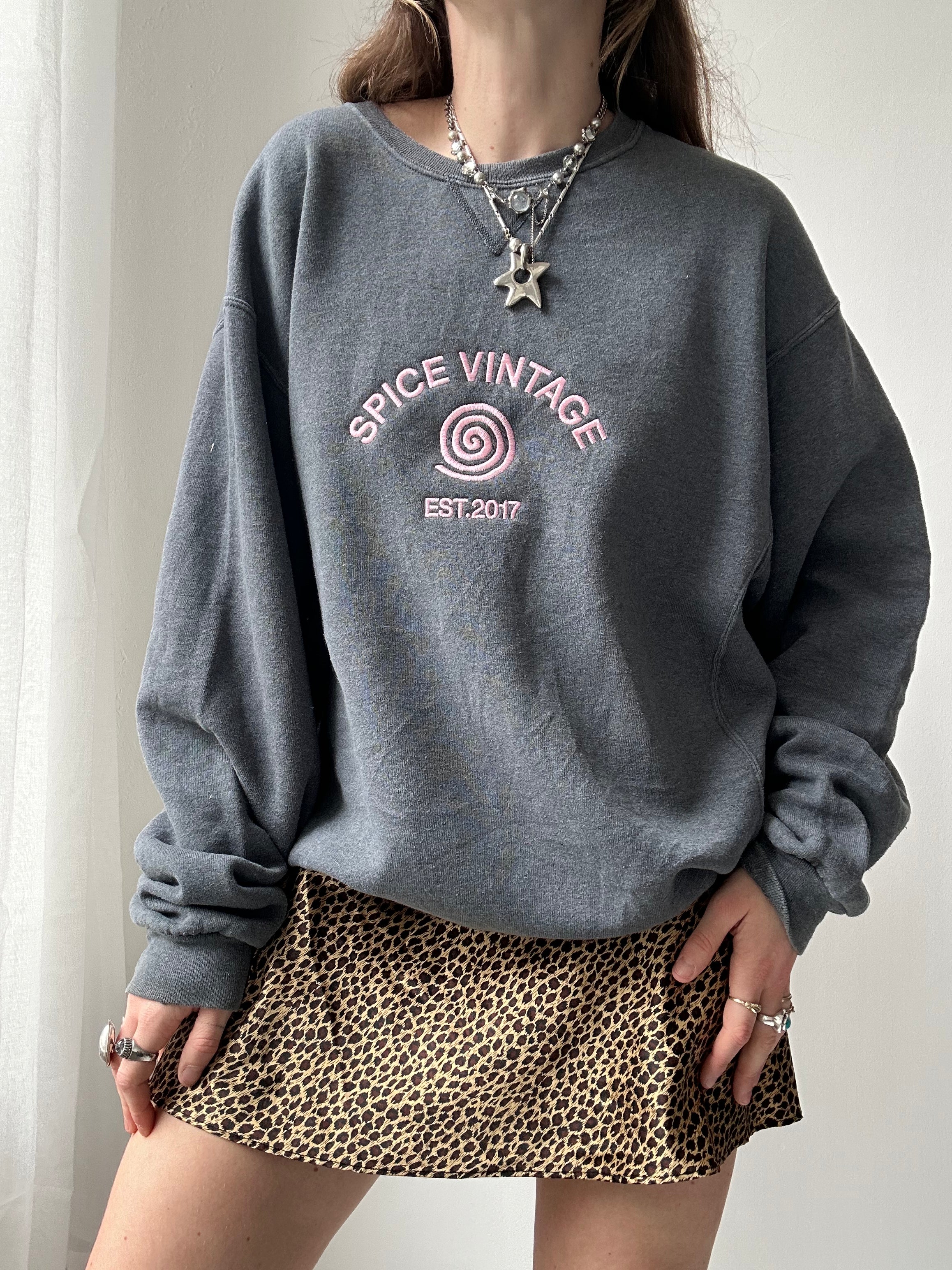 Grey Spice Spiral Sweater Size XL
