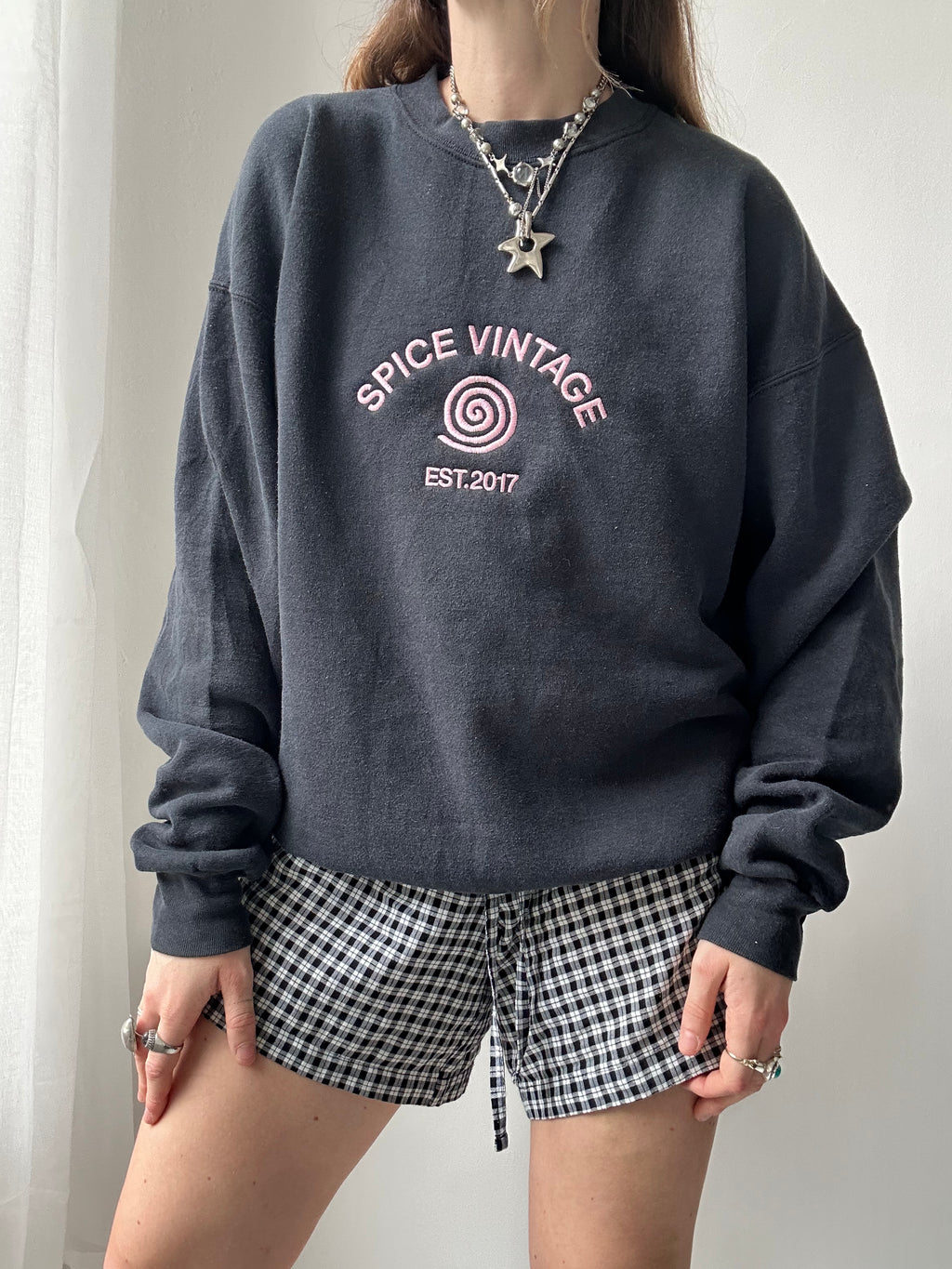 Black Spice Spiral Sweater Size L