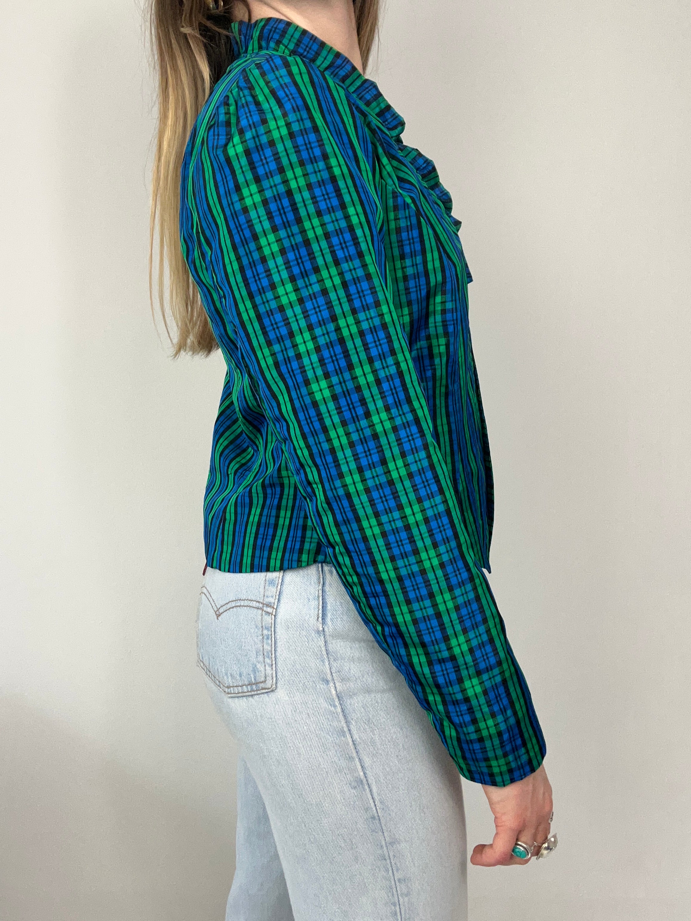 Tartan 80's Cropped Jacket Size 10