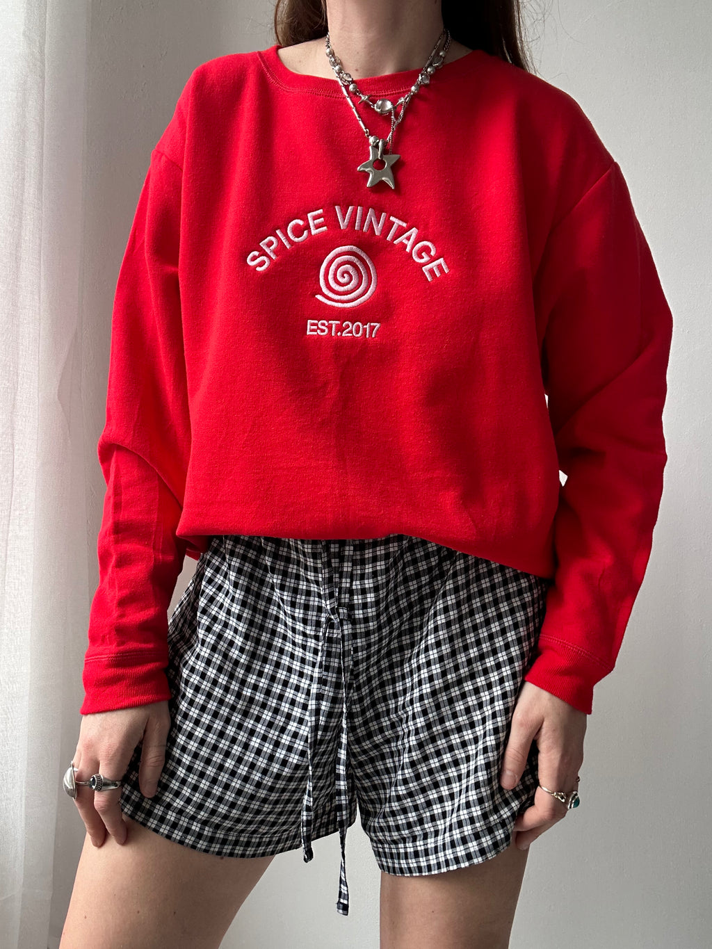 Red Spice Spiral Sweater Size M