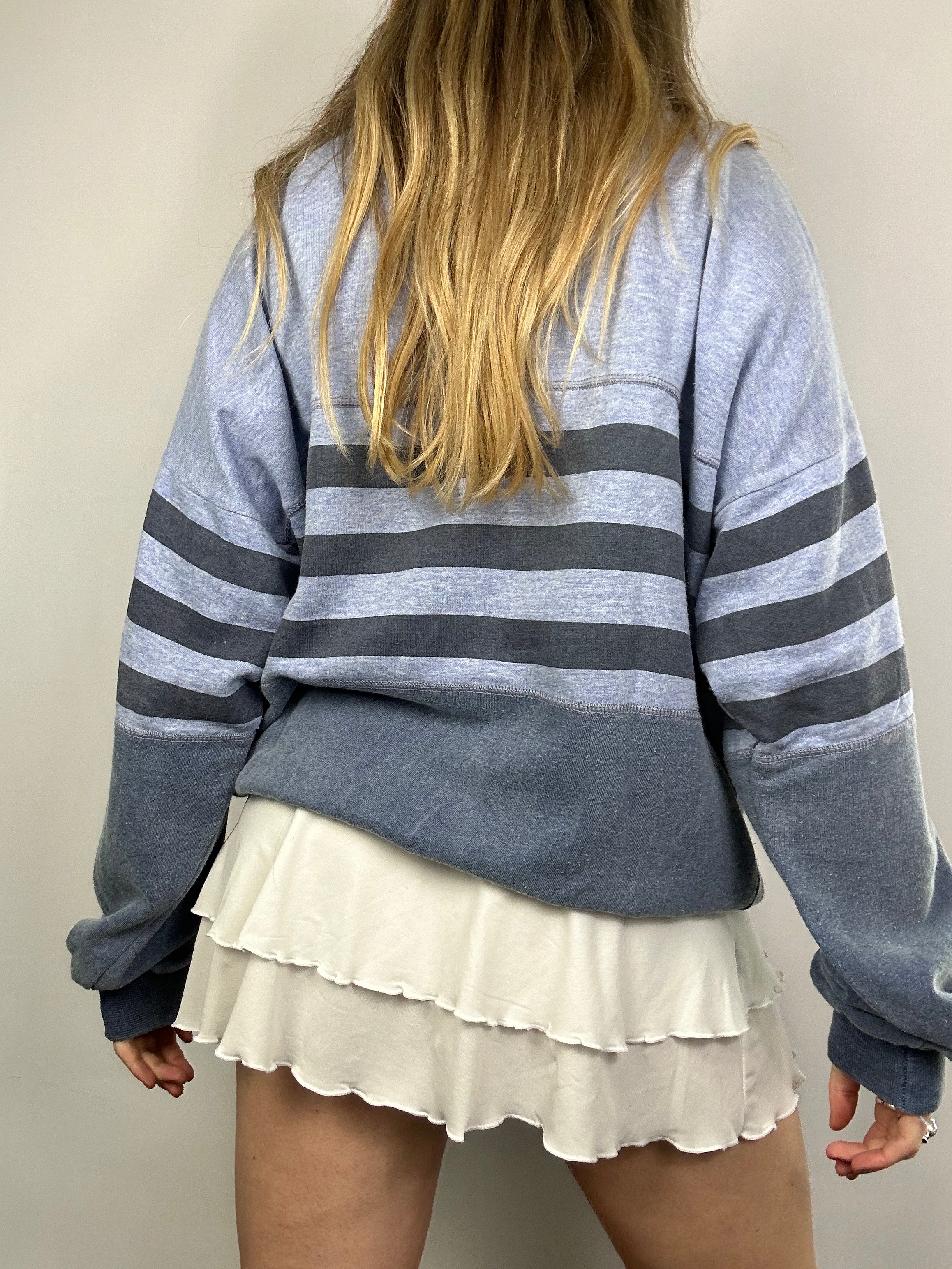 Blue Striped 80's Cotten Cardi Size M