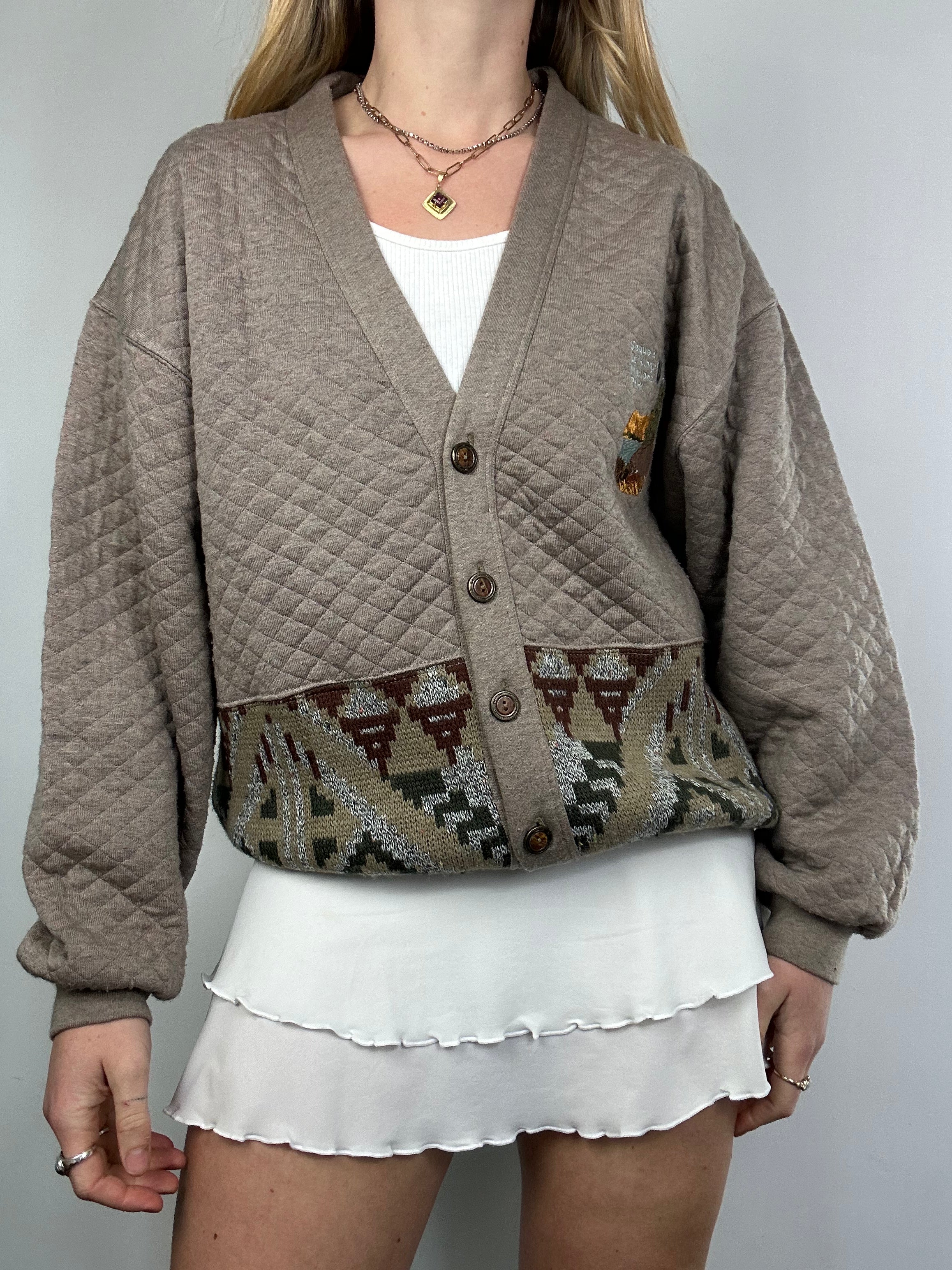 Brown Aztec Cotten Cardi Size M