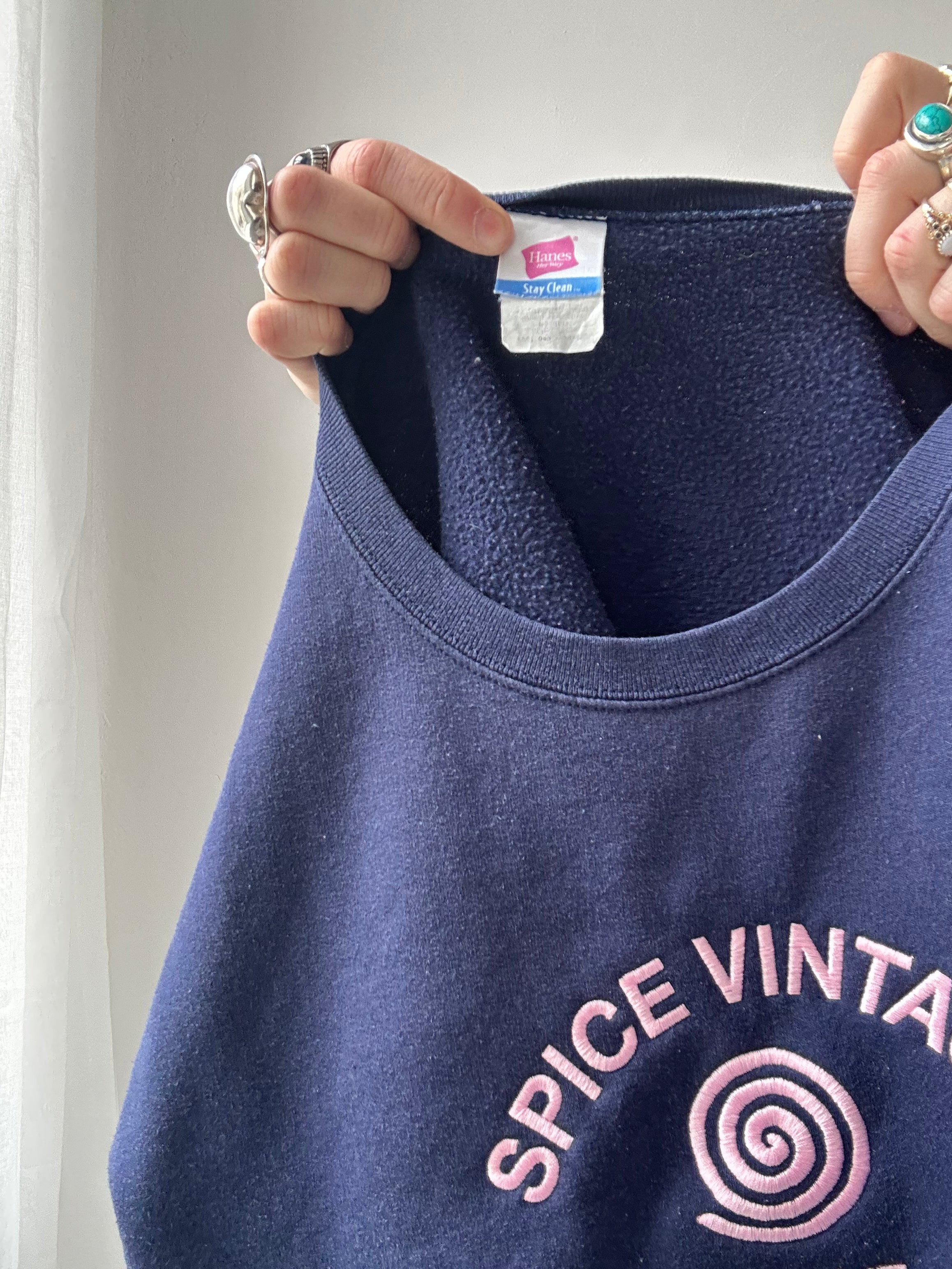 Navy Spice Spiral Sweater Size S
