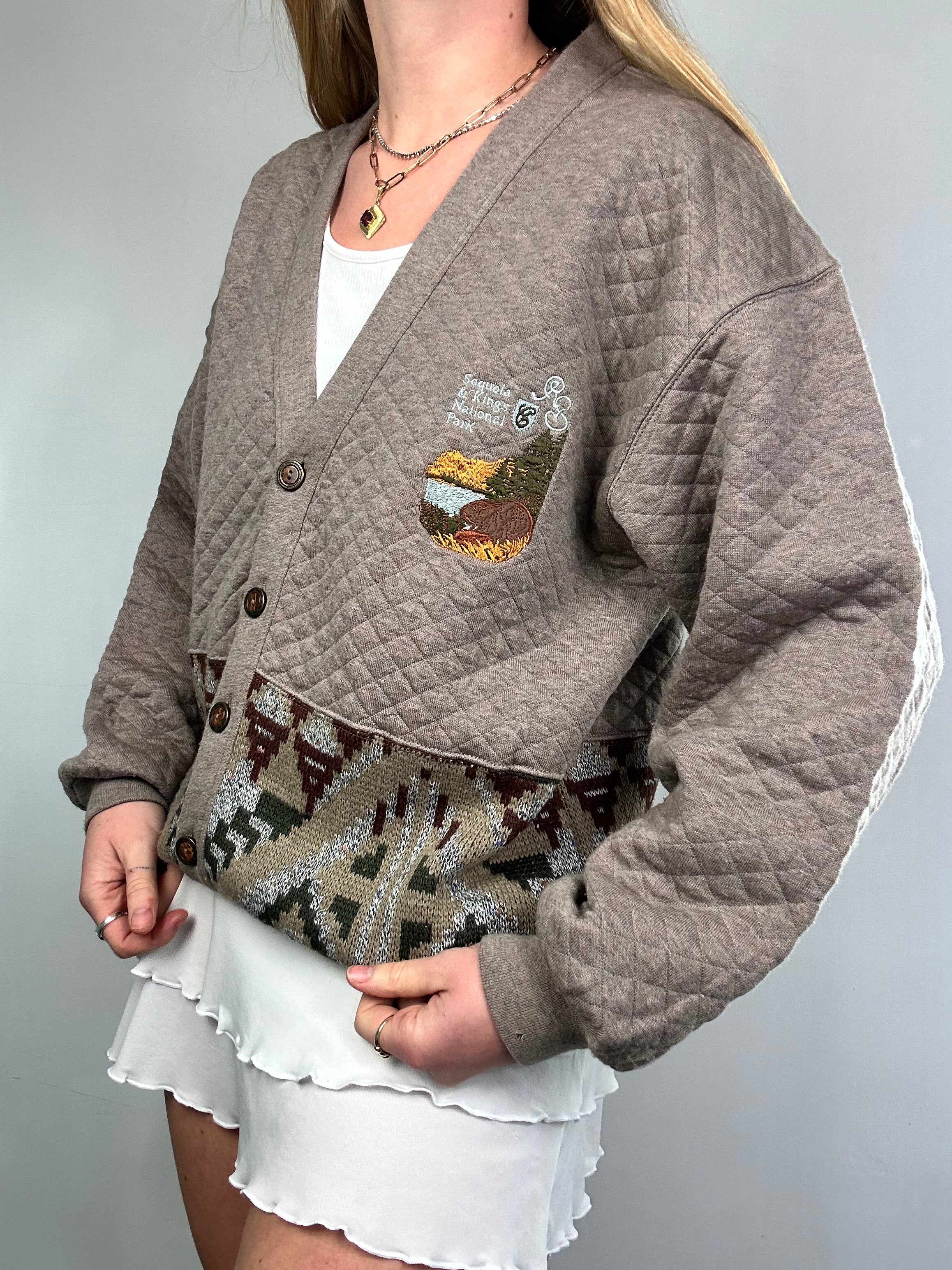 Brown Aztec Cotten Cardi Size M