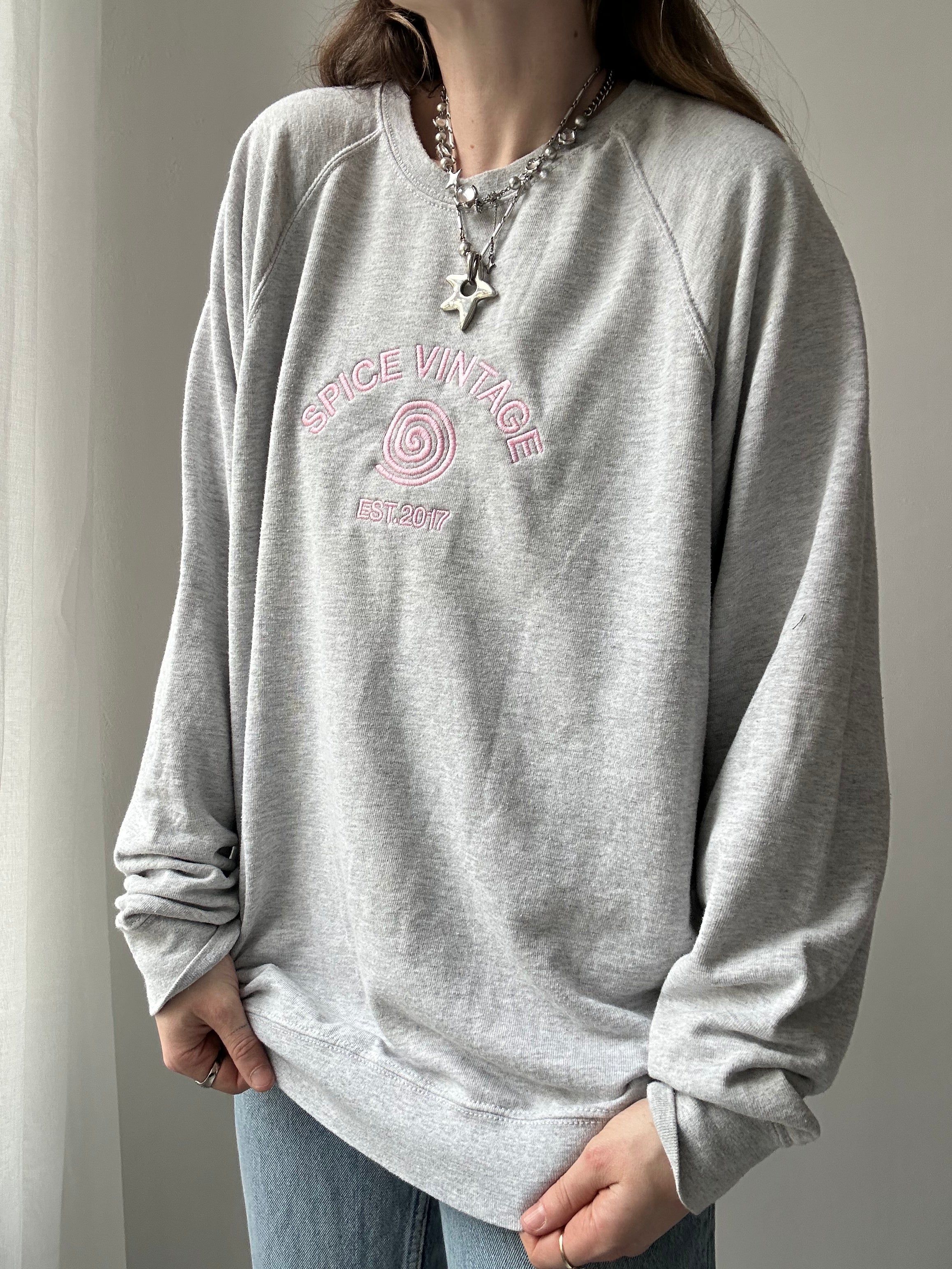 Grey Spice Spiral Sweater Size M