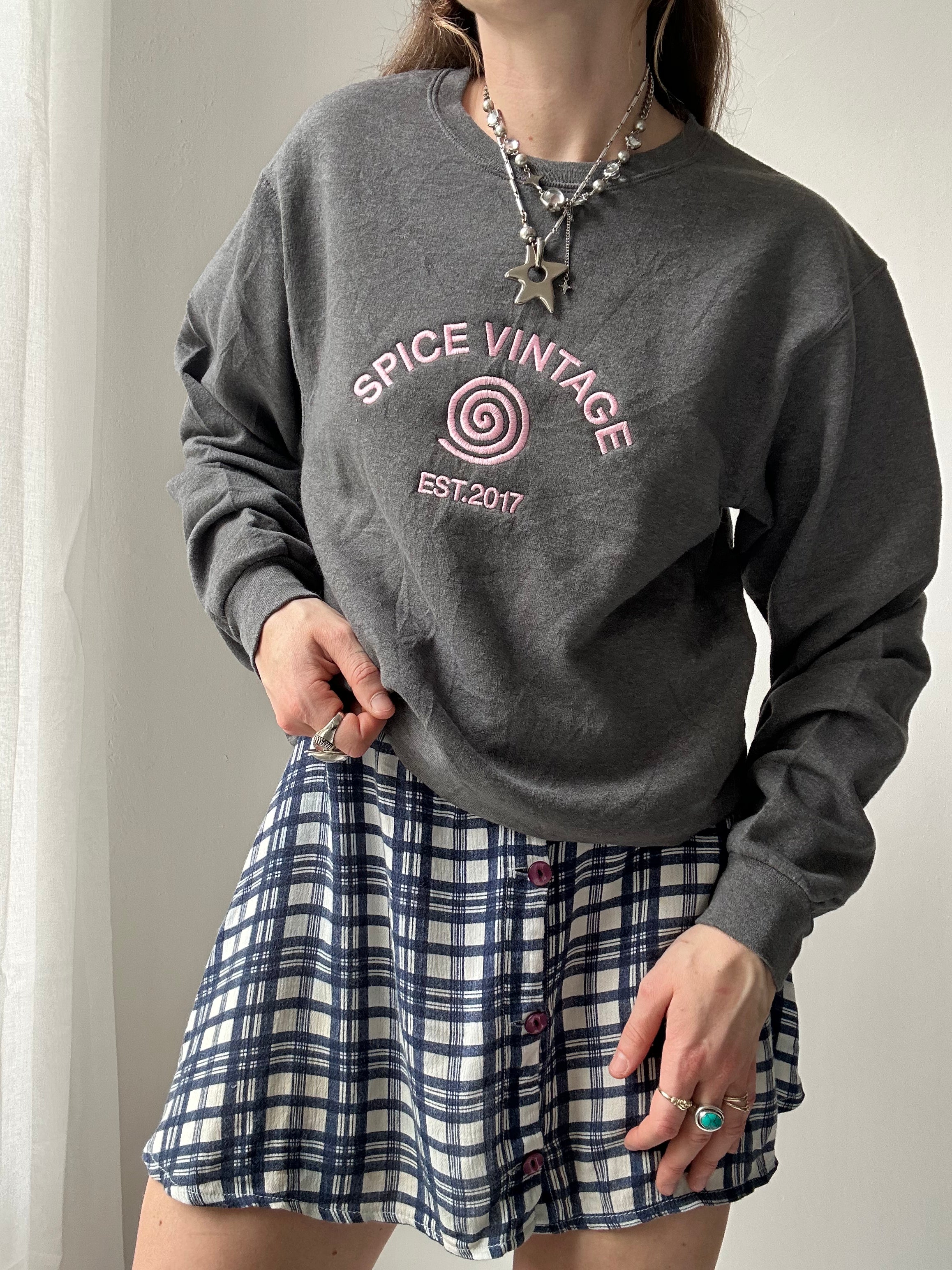 Grey Spice Spiral Sweater Size S