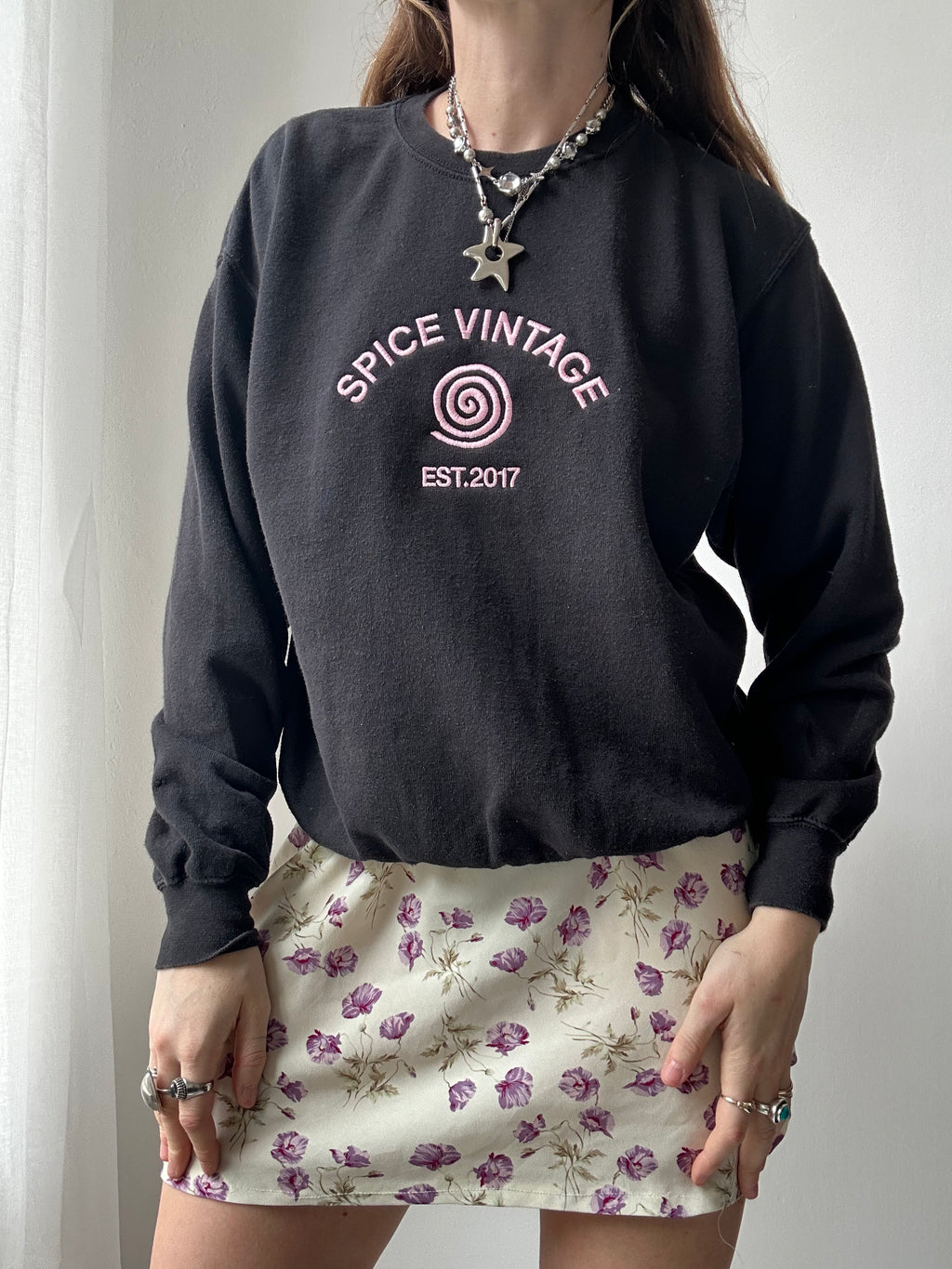 Black Spice Spiral sweater Size S