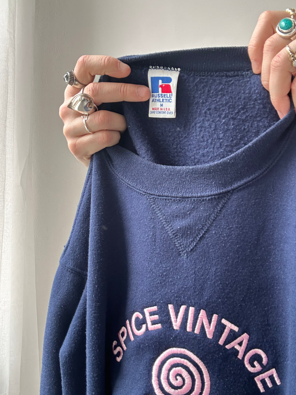 Navy Spice Spiral Sweater Size S/M