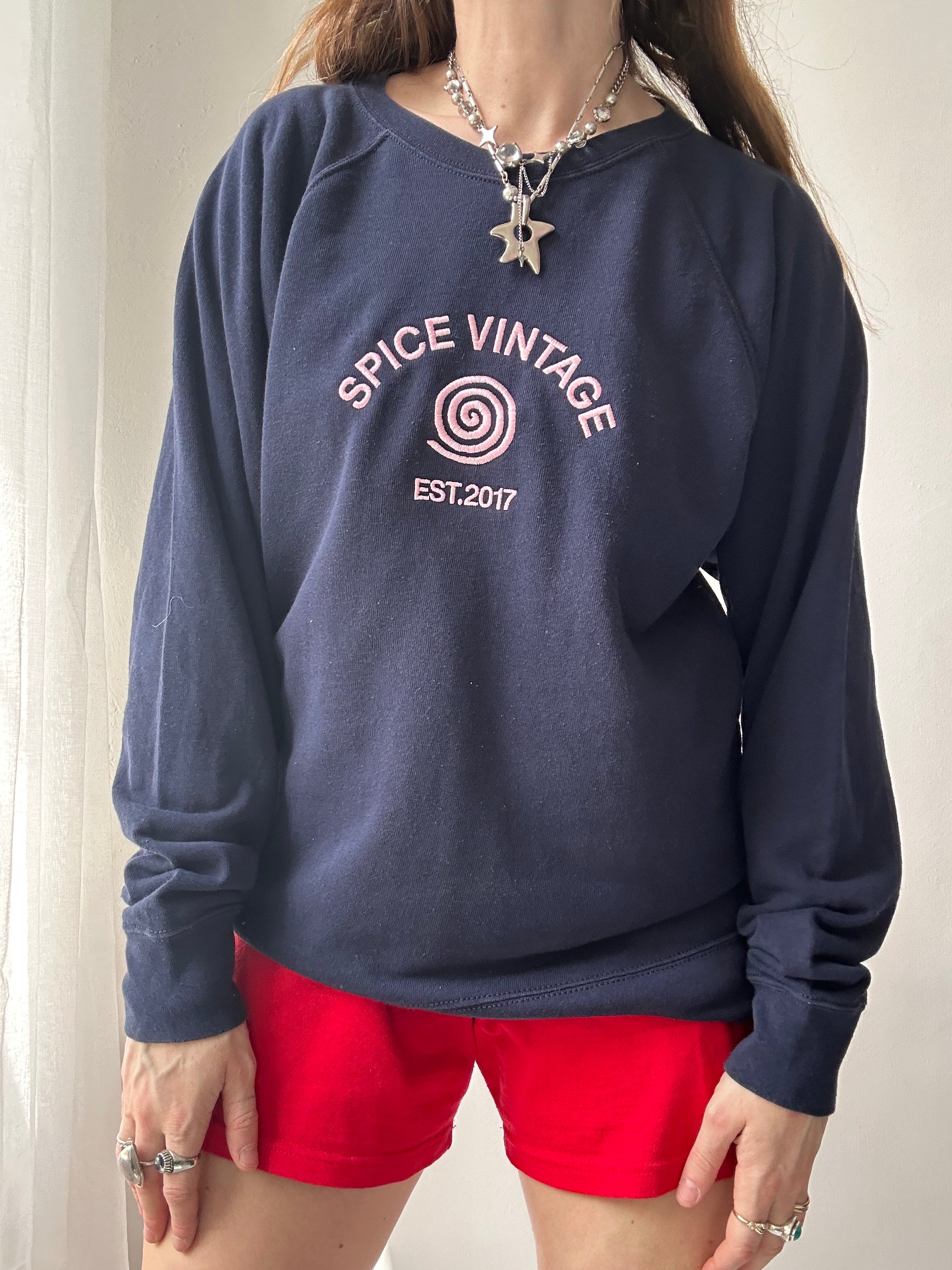 Navy Spice Spiral Sweater Sie S/M