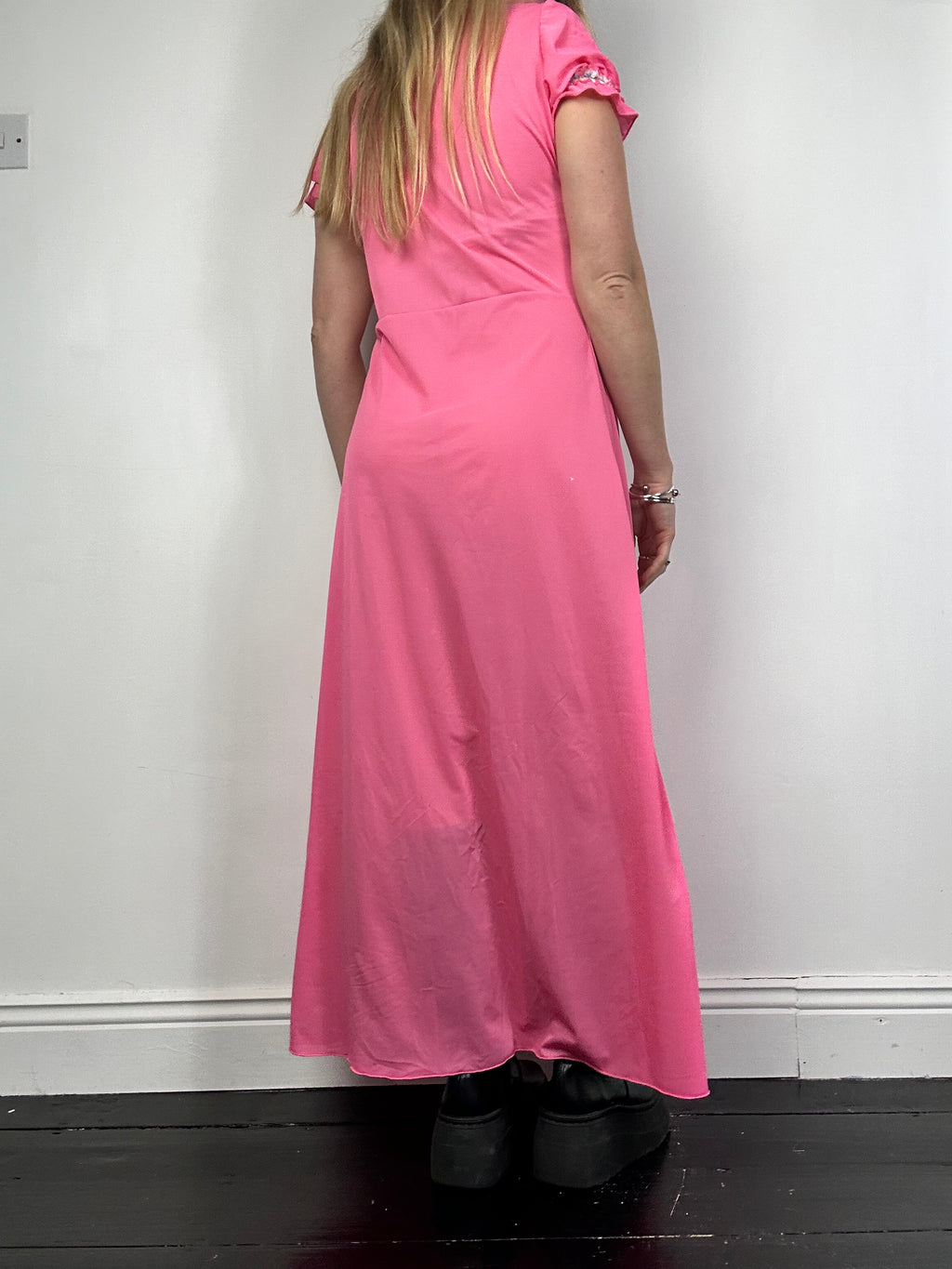 1970's Pink Maxi Dress Size 10