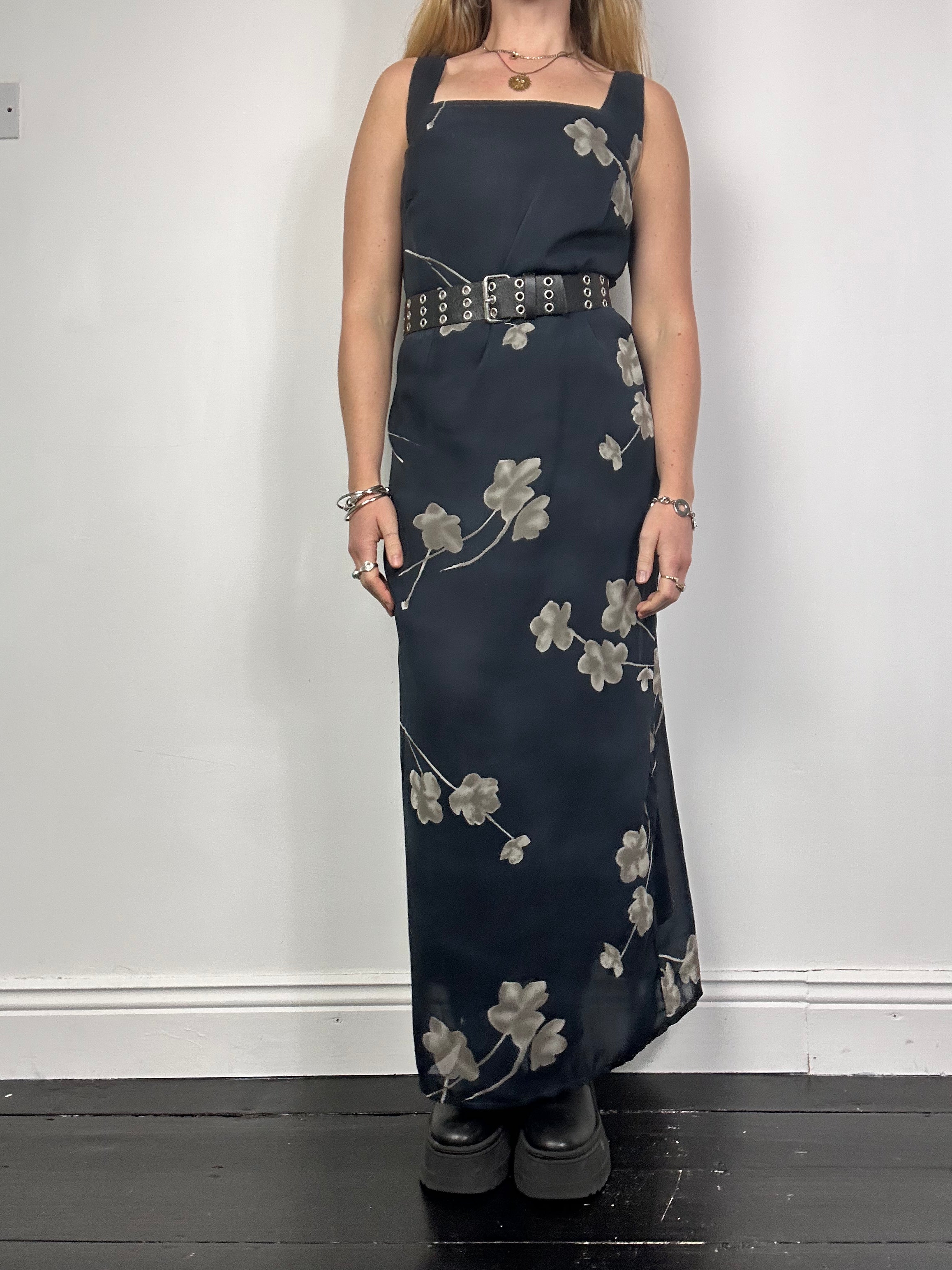 Floral black Maxi Dress Size 12
