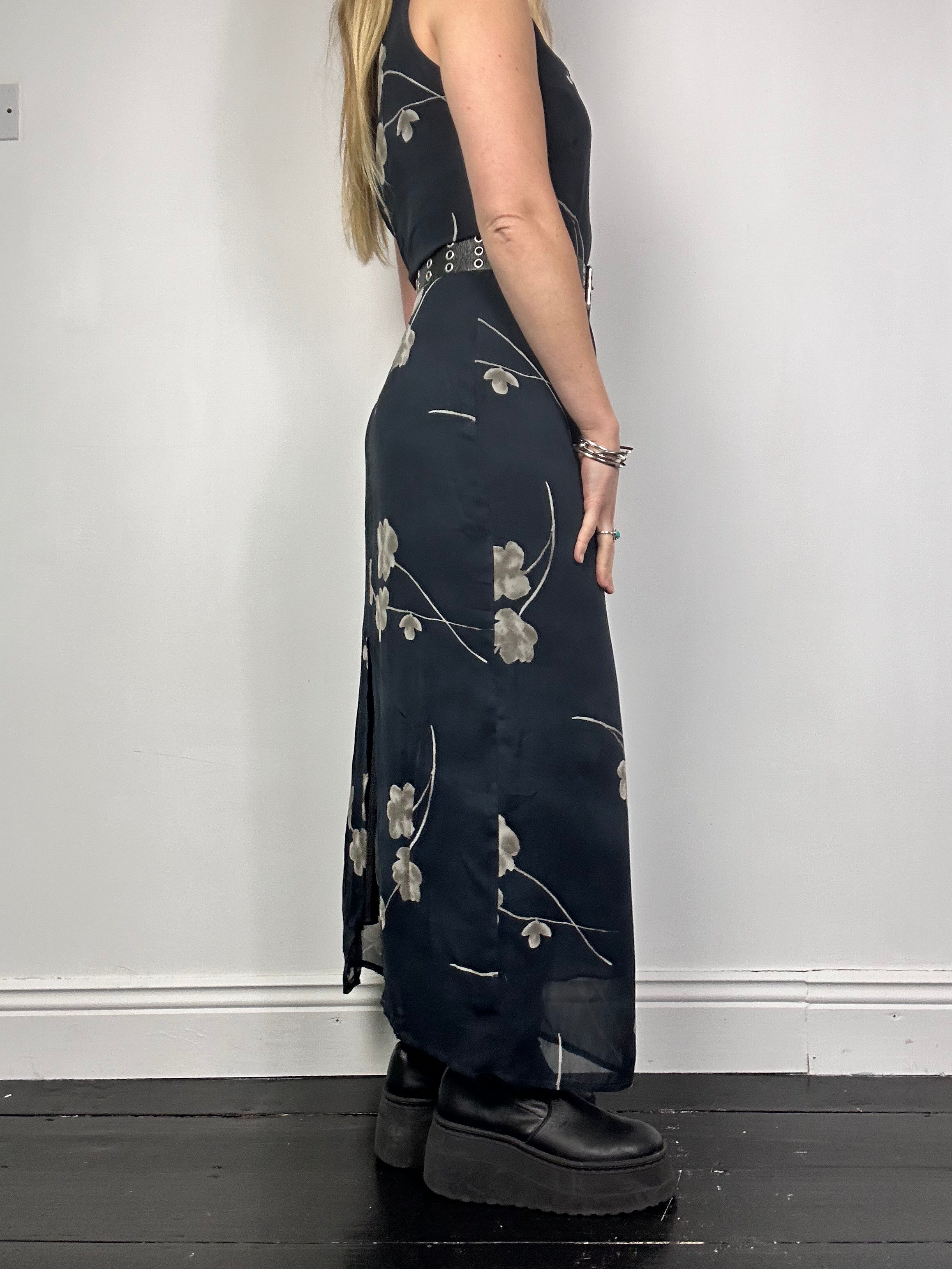 Floral black Maxi Dress Size 12