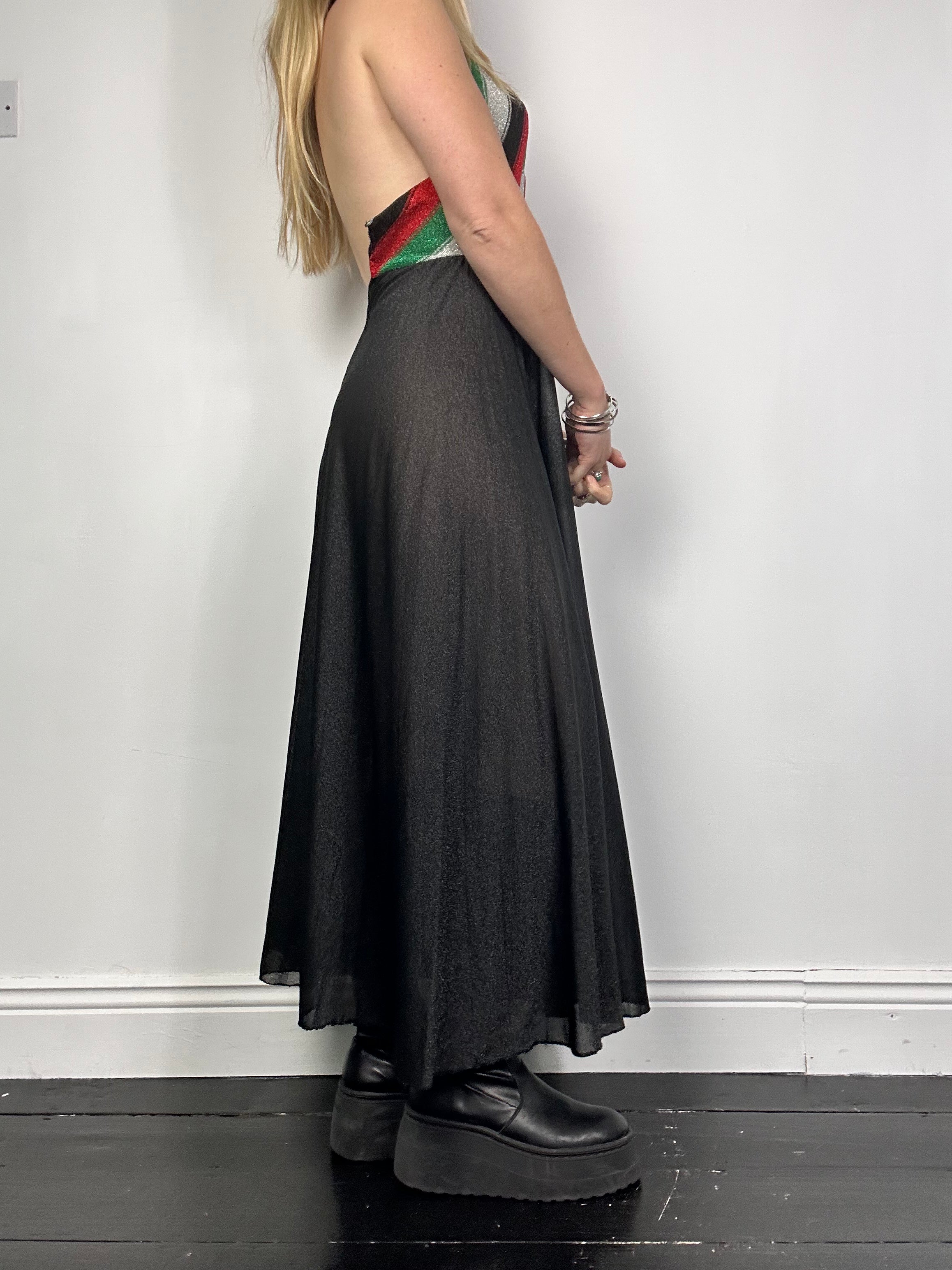 Lurex 1970's Maxi Dress Size 8