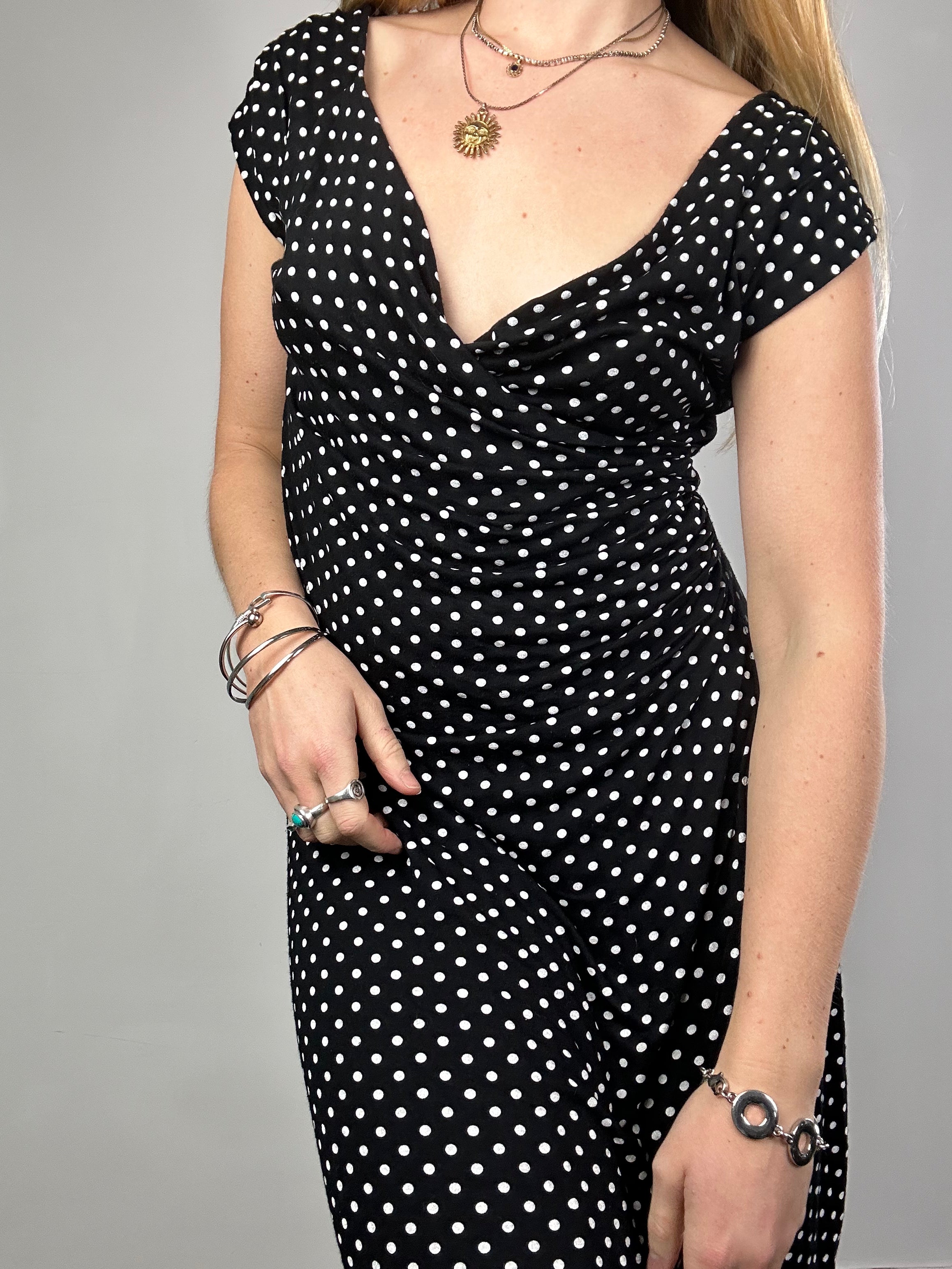 Polkadot V Neck Dress Size 12