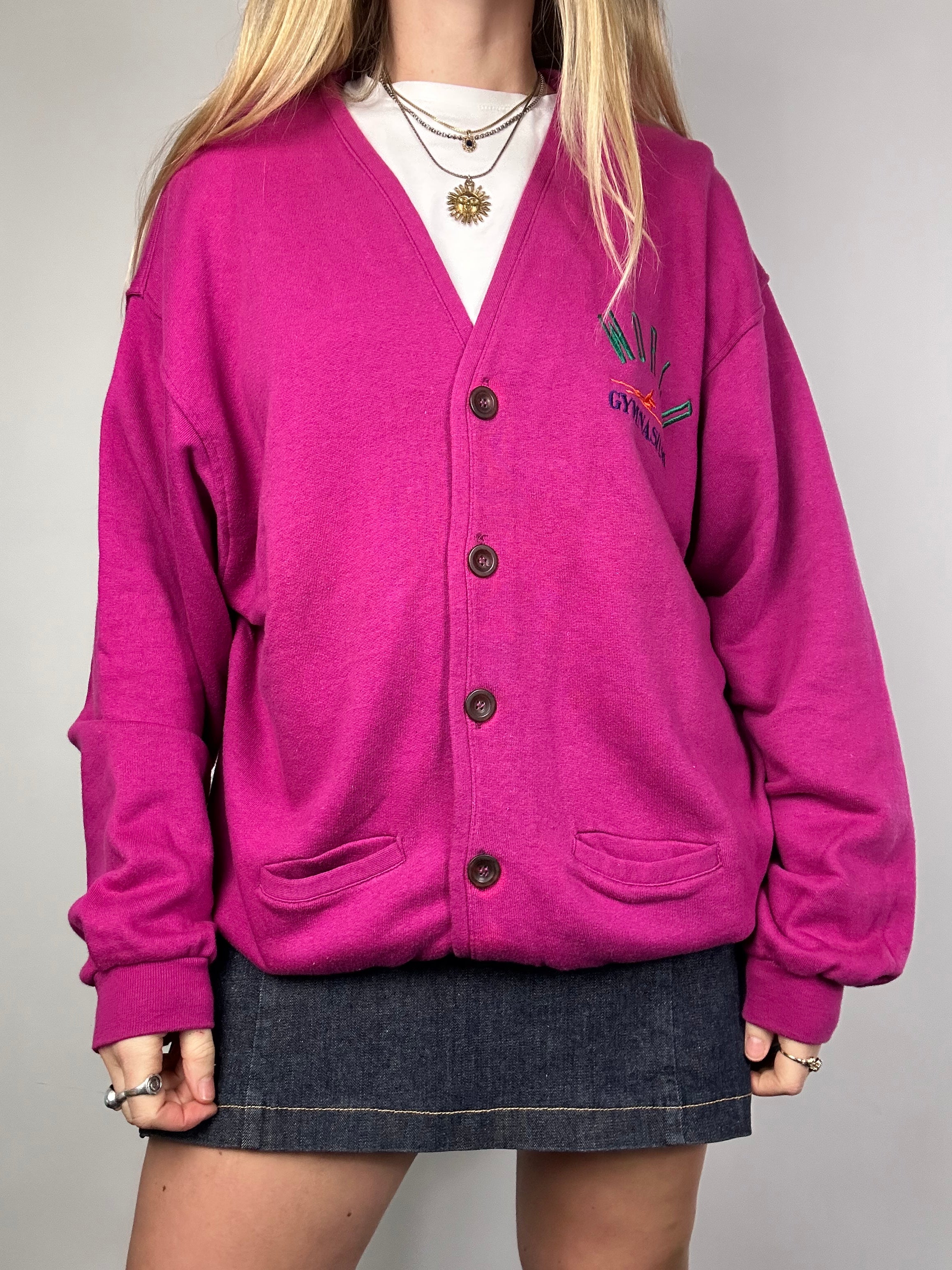 Pink 1980's Cotten Cardi Size m