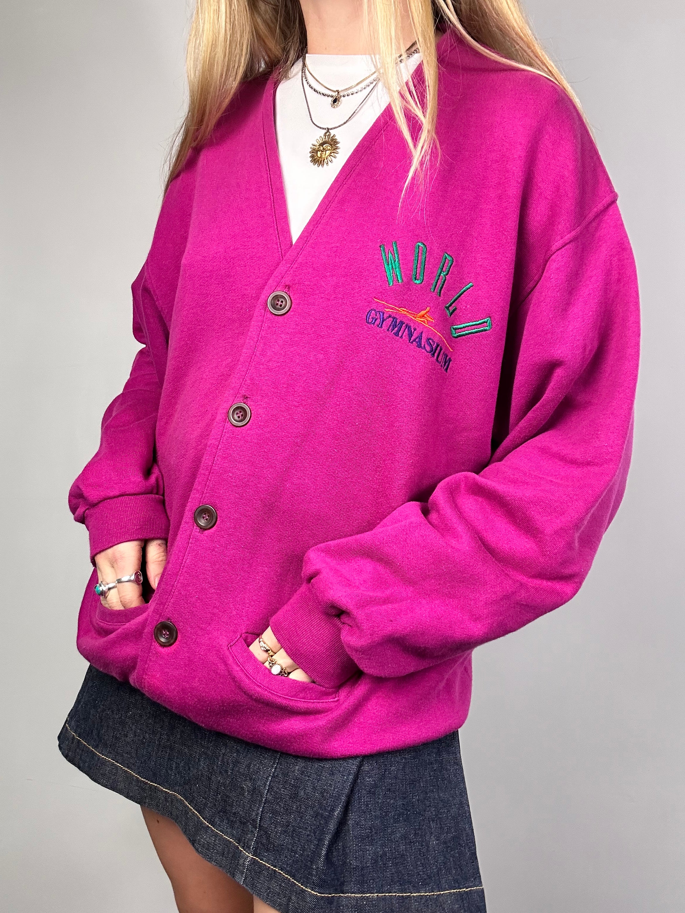 Pink 1980's Cotten Cardi Size m