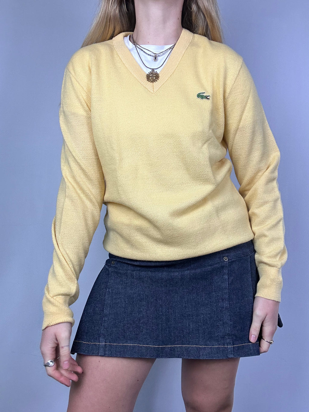 Lemon Lacoste Knit Sweater Size S