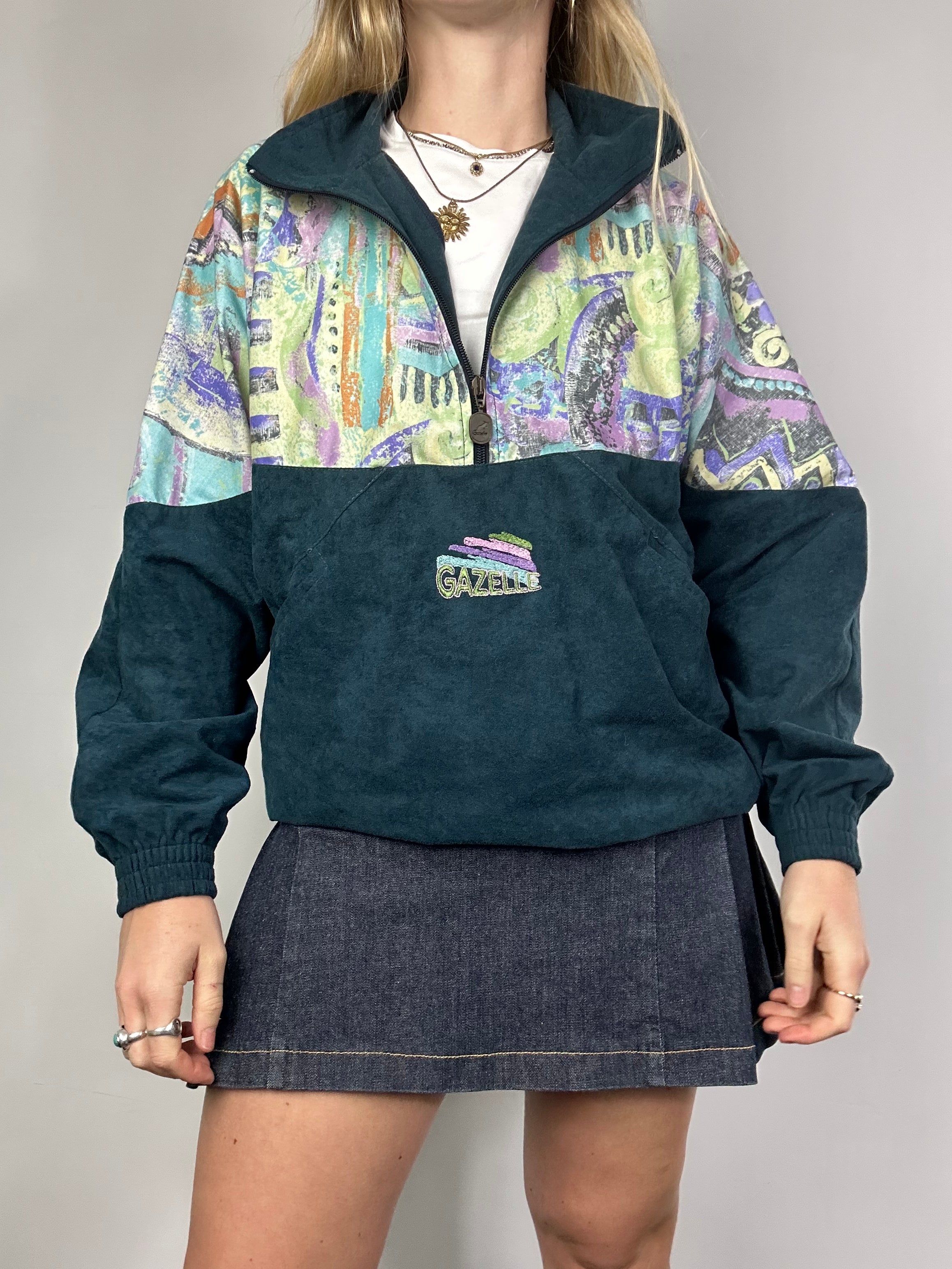Half Zip 80's Bomber jacket Size 10/12