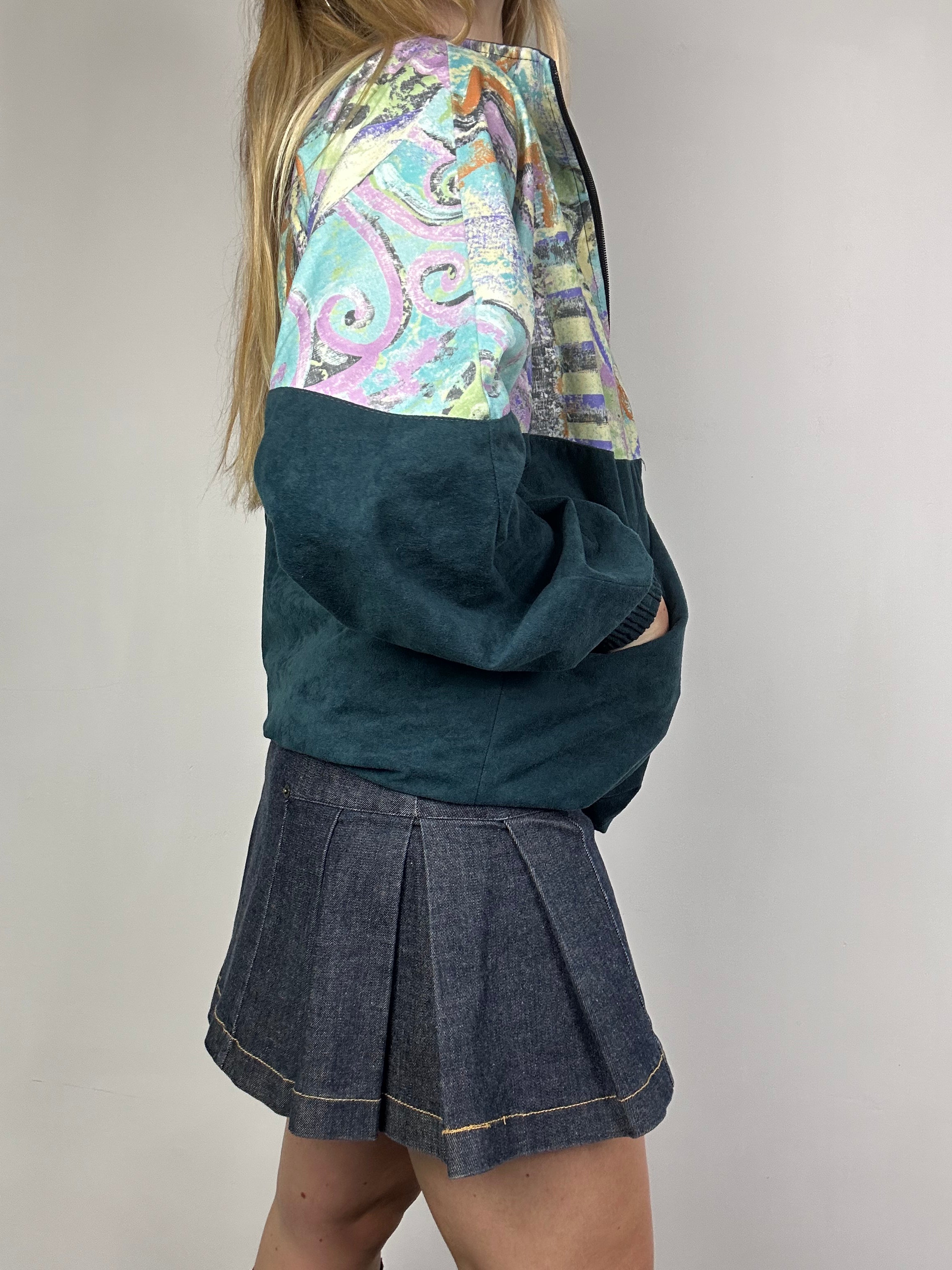 Half Zip 80's Bomber jacket Size 10/12