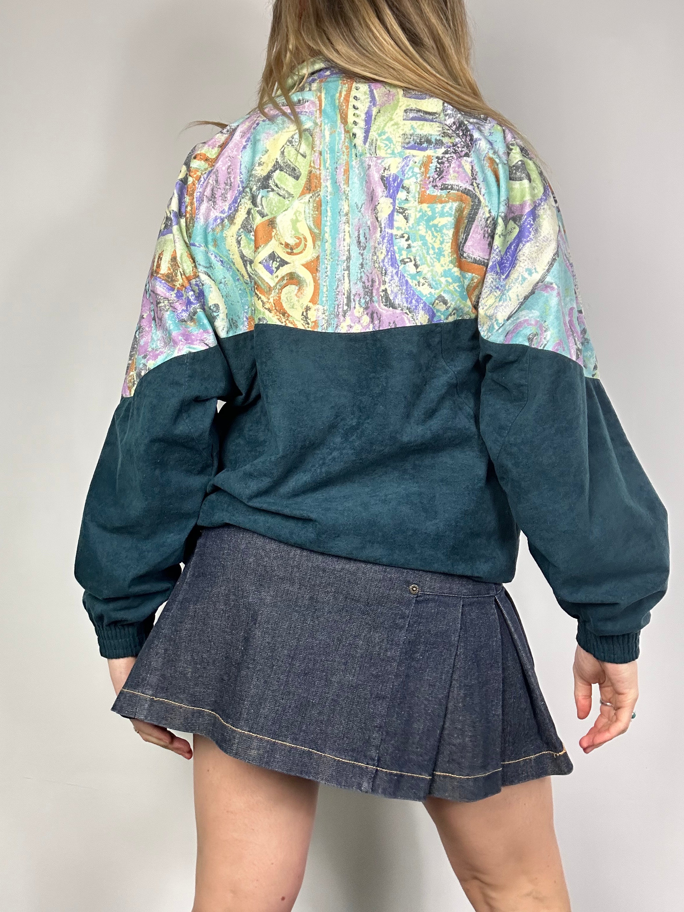 Half Zip 80's Bomber jacket Size 10/12
