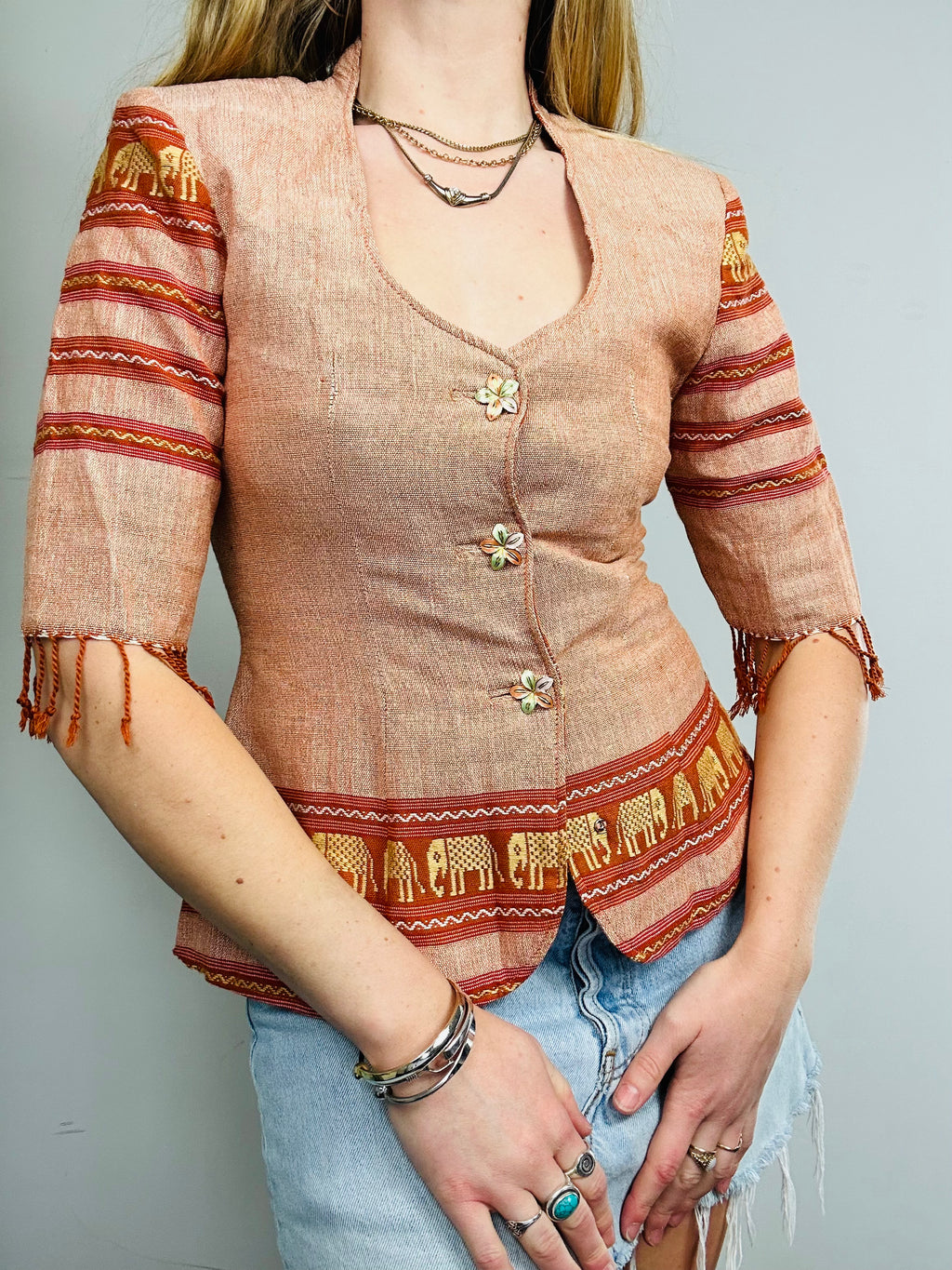 Elephant Fringed Jacket Size 8