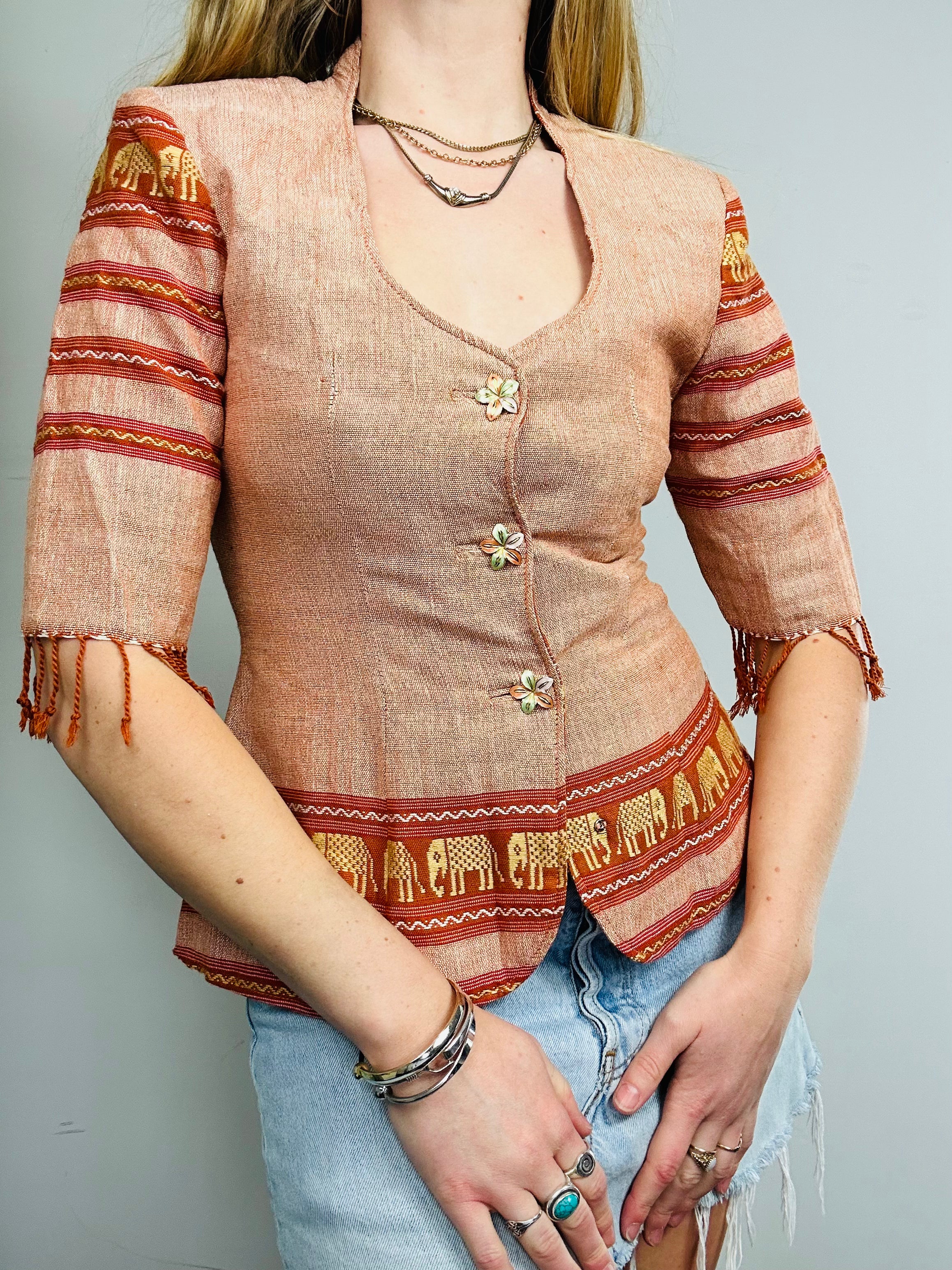 Elephant Fringed Jacket Size 8