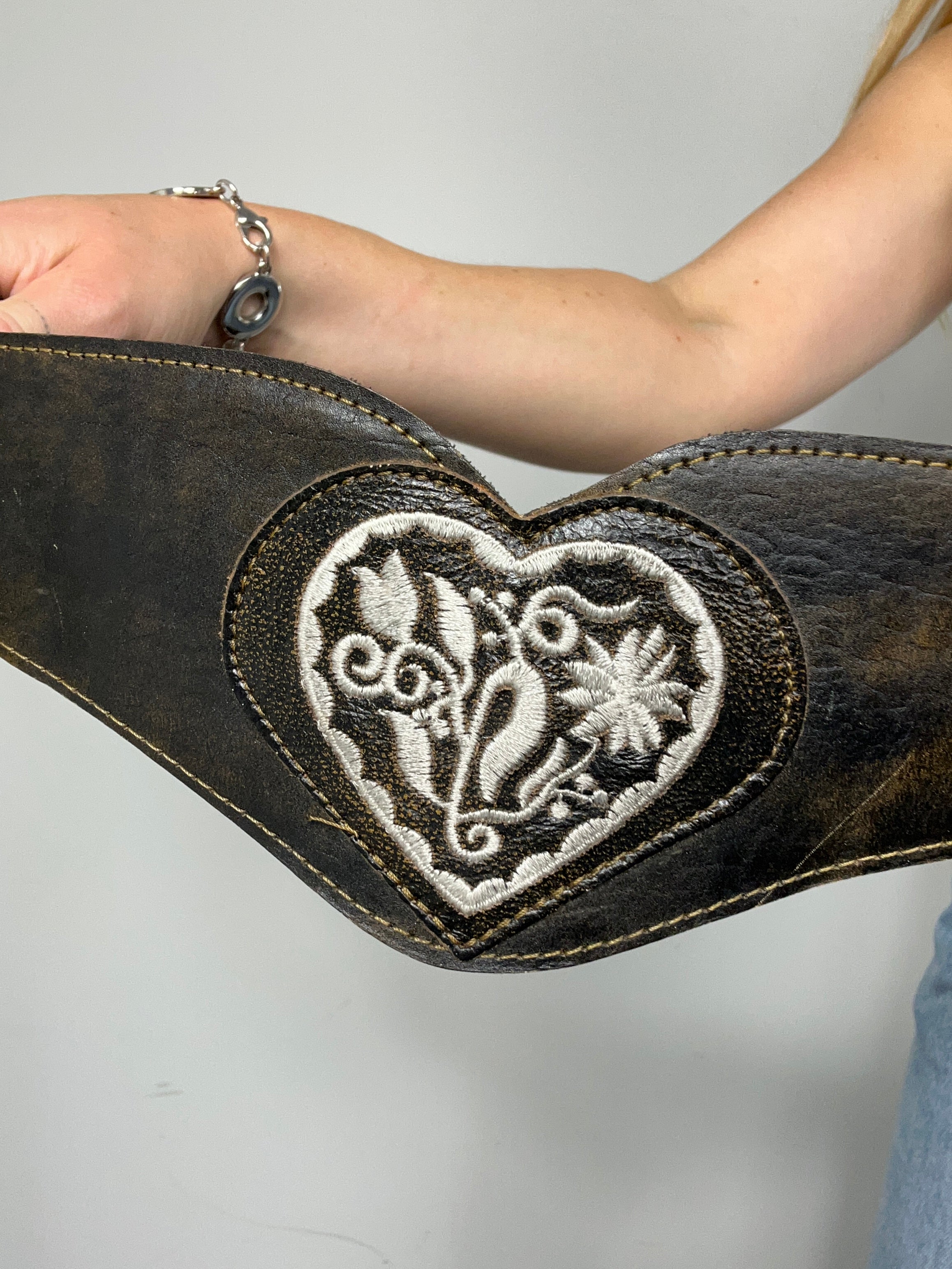 Love Heart Leather Belt Size 12
