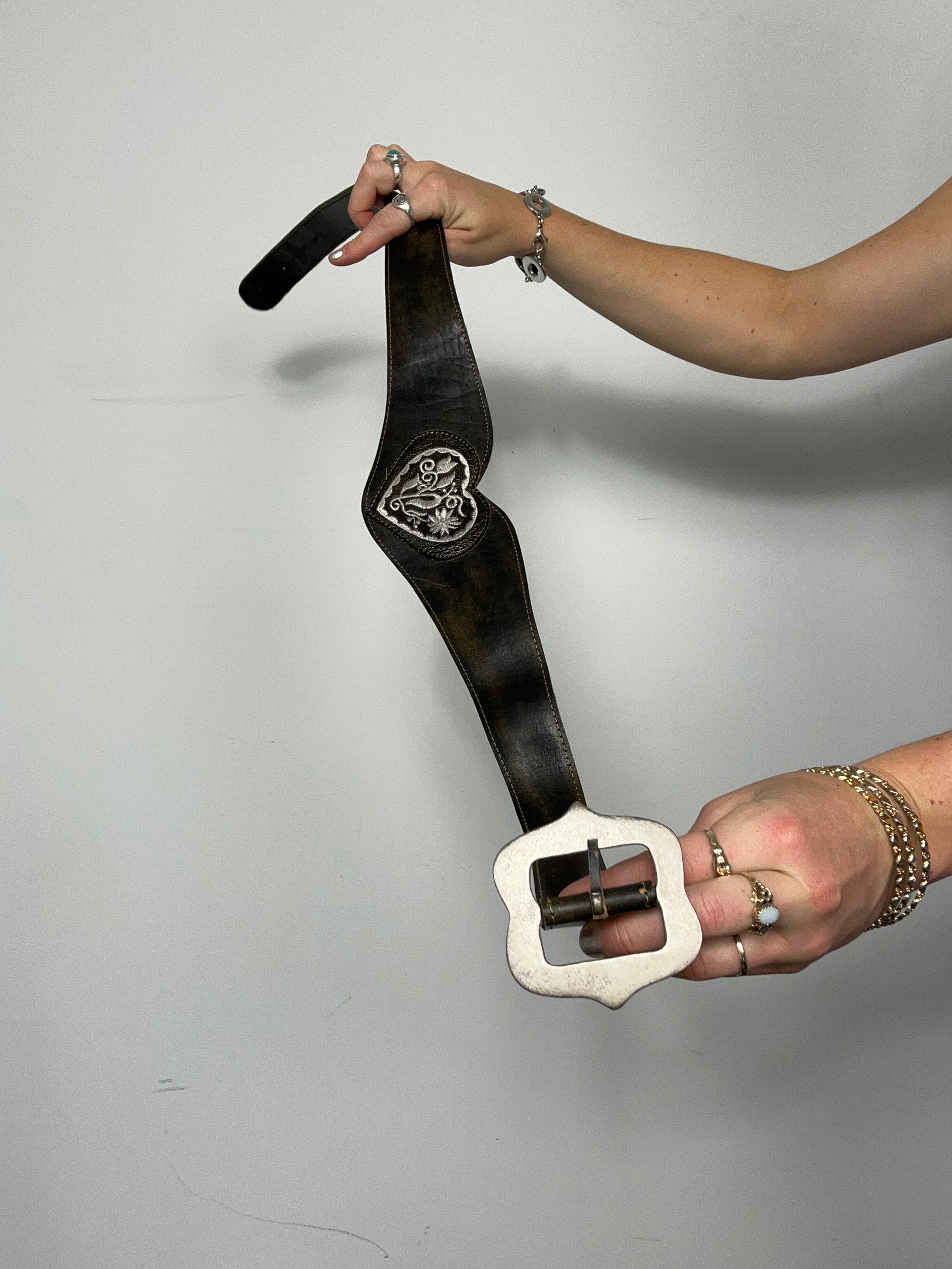 Love Heart Leather Belt Size 12
