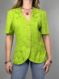 Lime Green 80's Floral Blazer Size 12