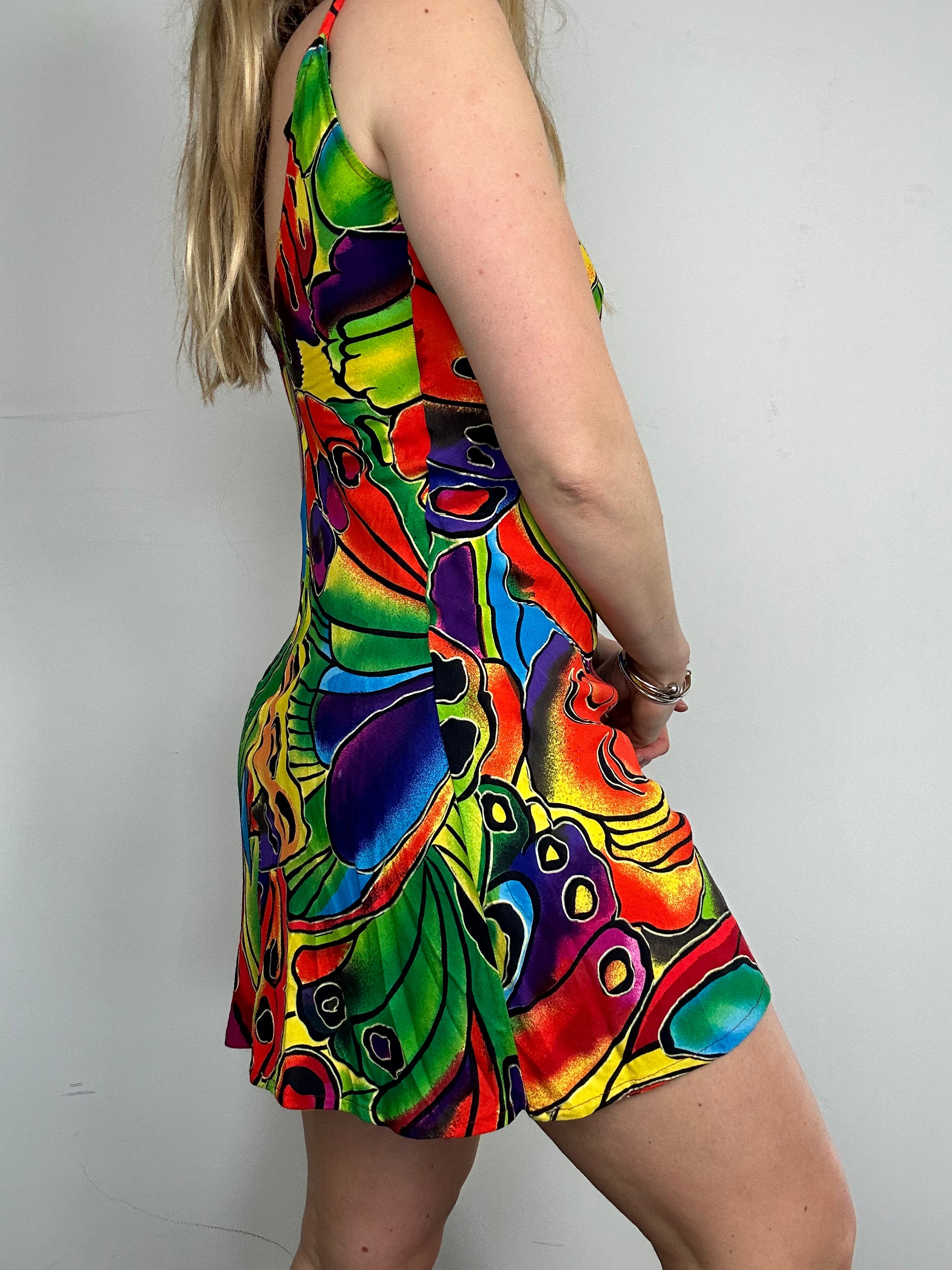 90's multi Coloured Sun Dress Size 8