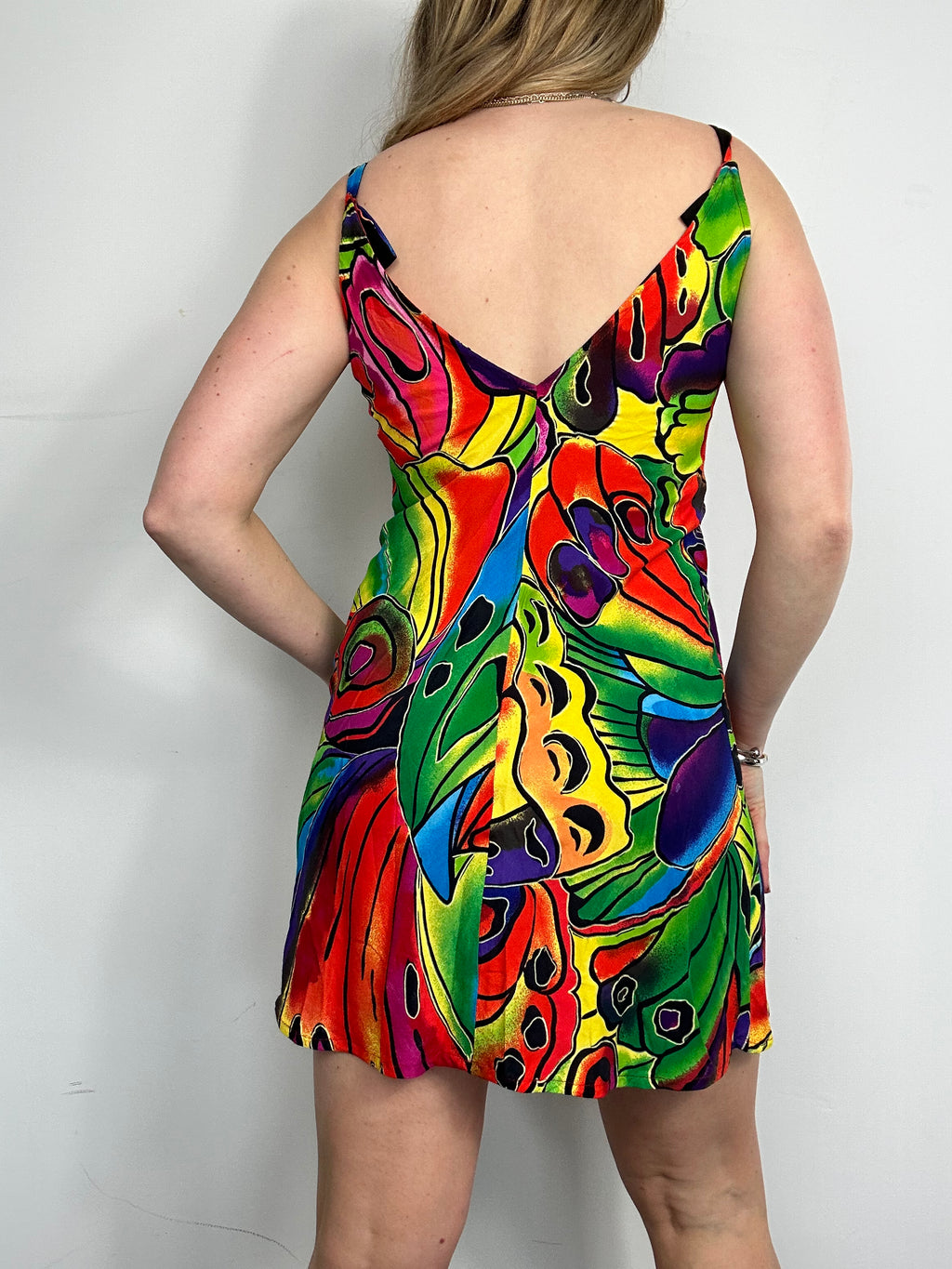 90's multi Coloured Sun Dress Size 8