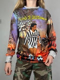 90's Soccer Print Long Sleeve Size M