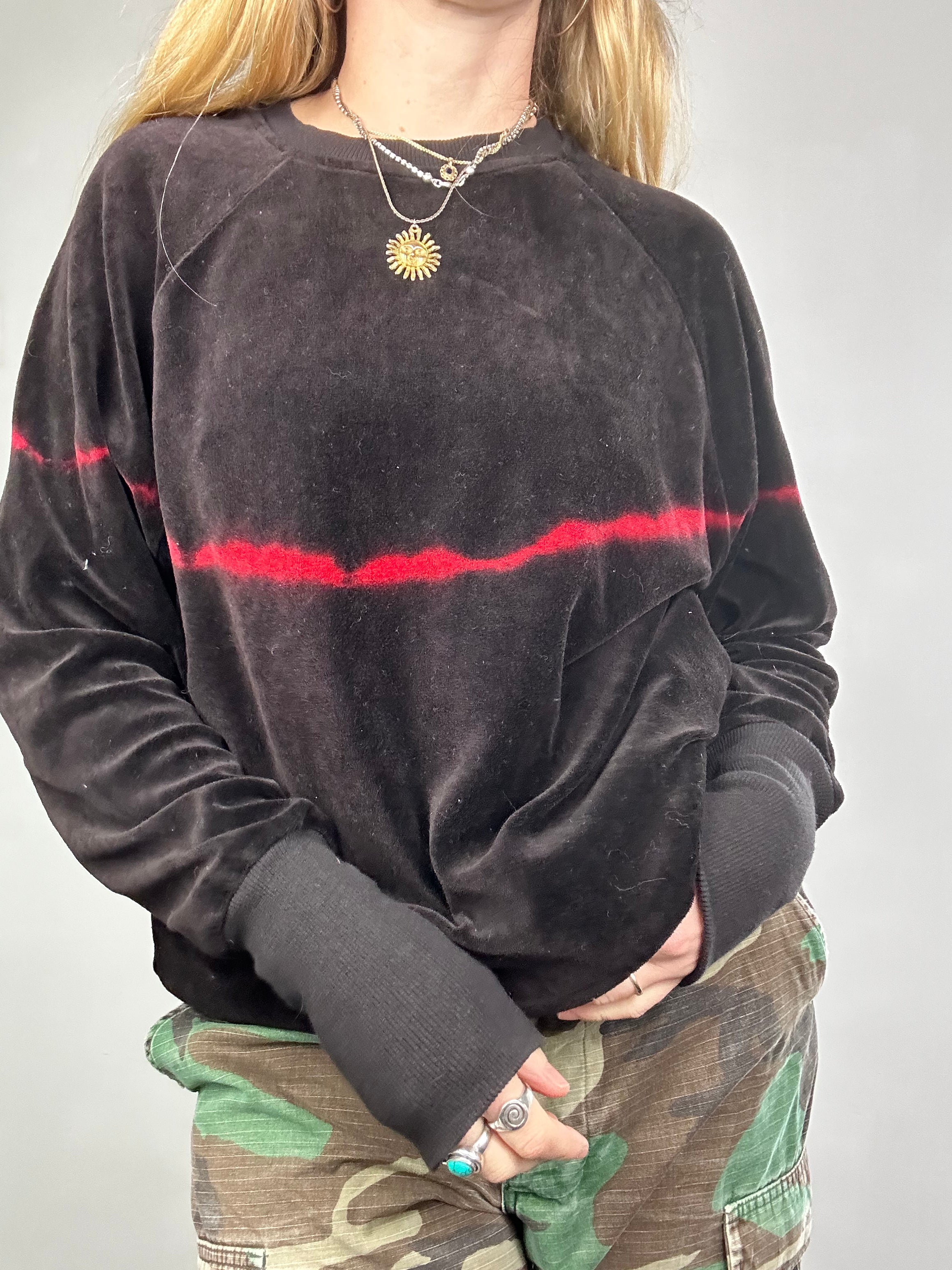 Velour 90's Tie Dye Sweater Size S