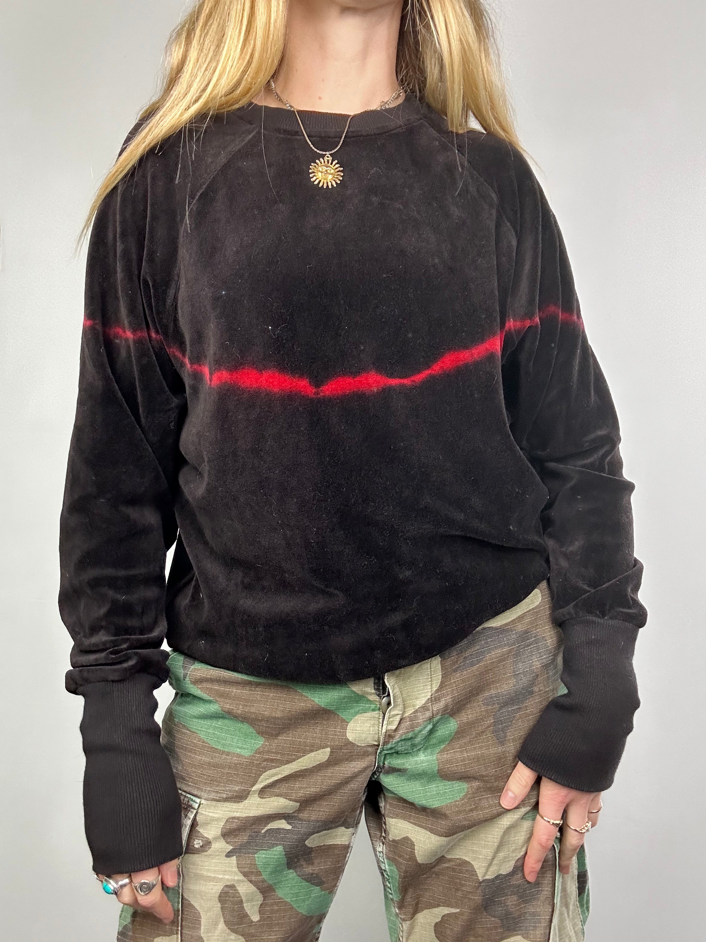 Velour 90's Tie Dye Sweater Size S