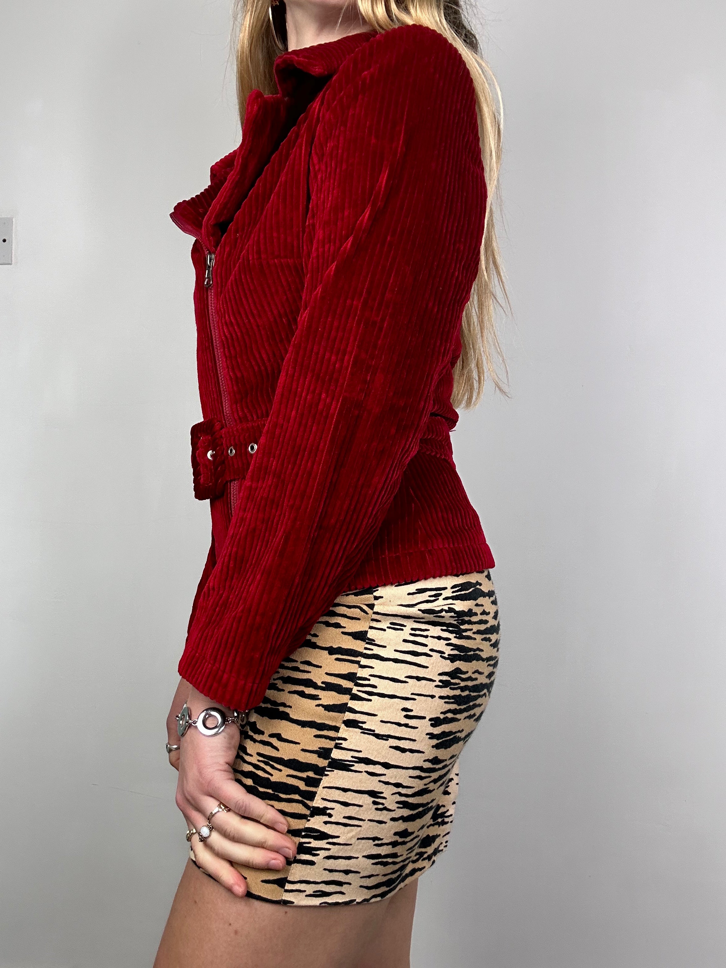 Chunky Cord Red Jacket Size 10