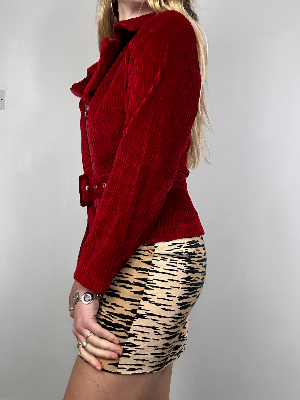 Chunky Cord Red Jacket Size 10