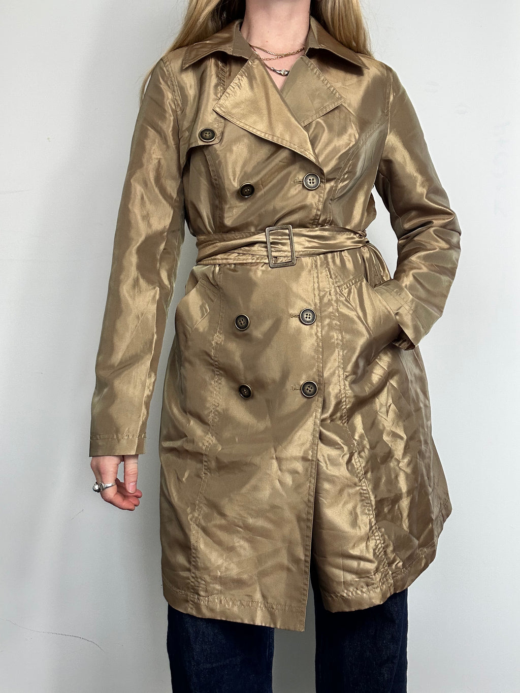 Gold Trench Coat Size 10