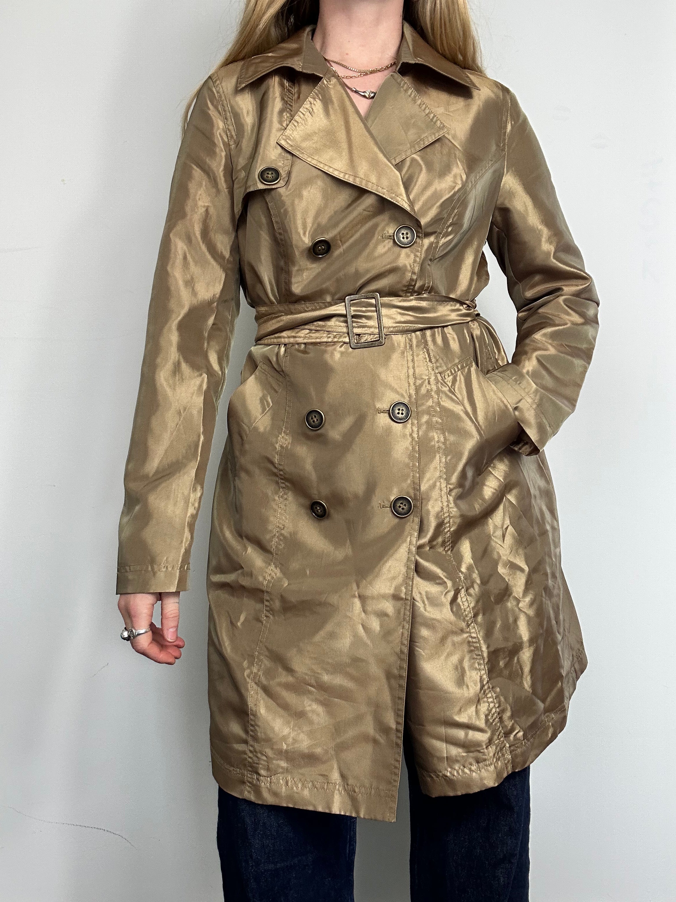 Gold Trench Coat Size 10